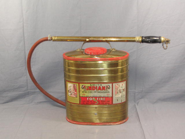 Vintage D.B. Smith Indian #90 Brass Fire Extinguisher