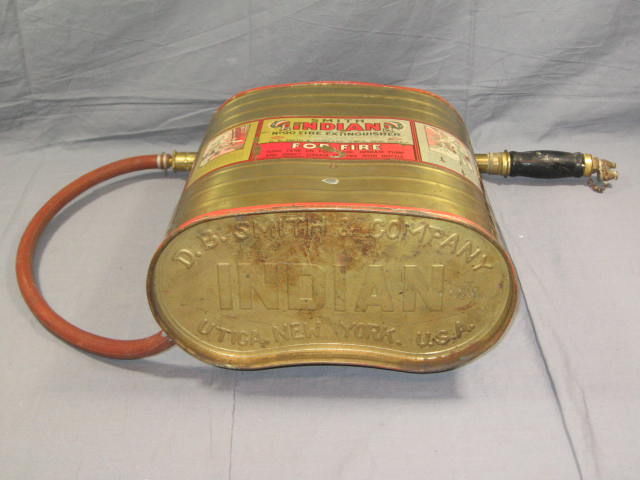 Vintage D.B. Smith Indian #90 Brass Fire Extinguisher 5