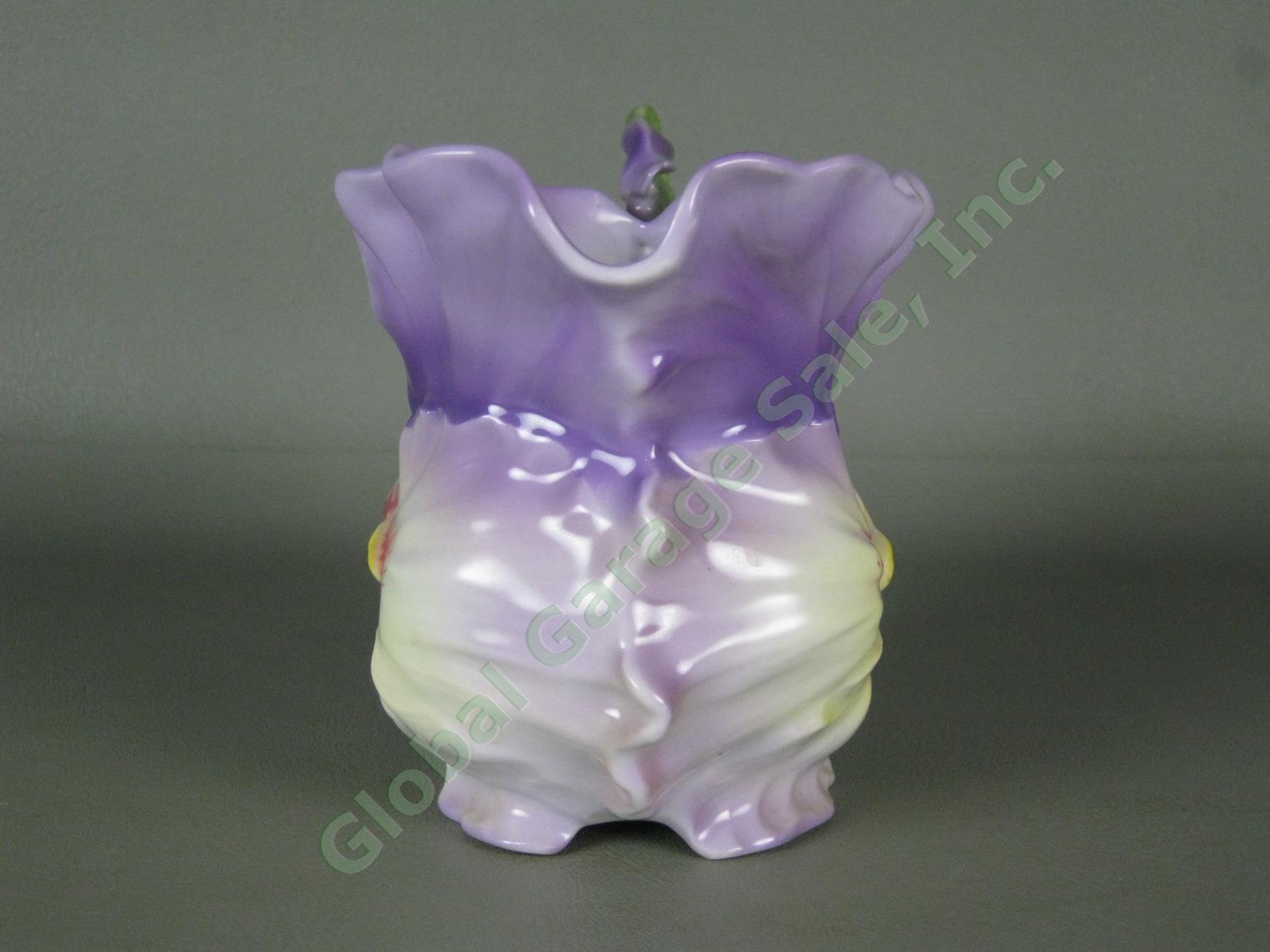 Vtg Antique Royal Bayreuth Porcelain Purple Pansy Milk Pitcher 4.75" NO RESERVE! 1