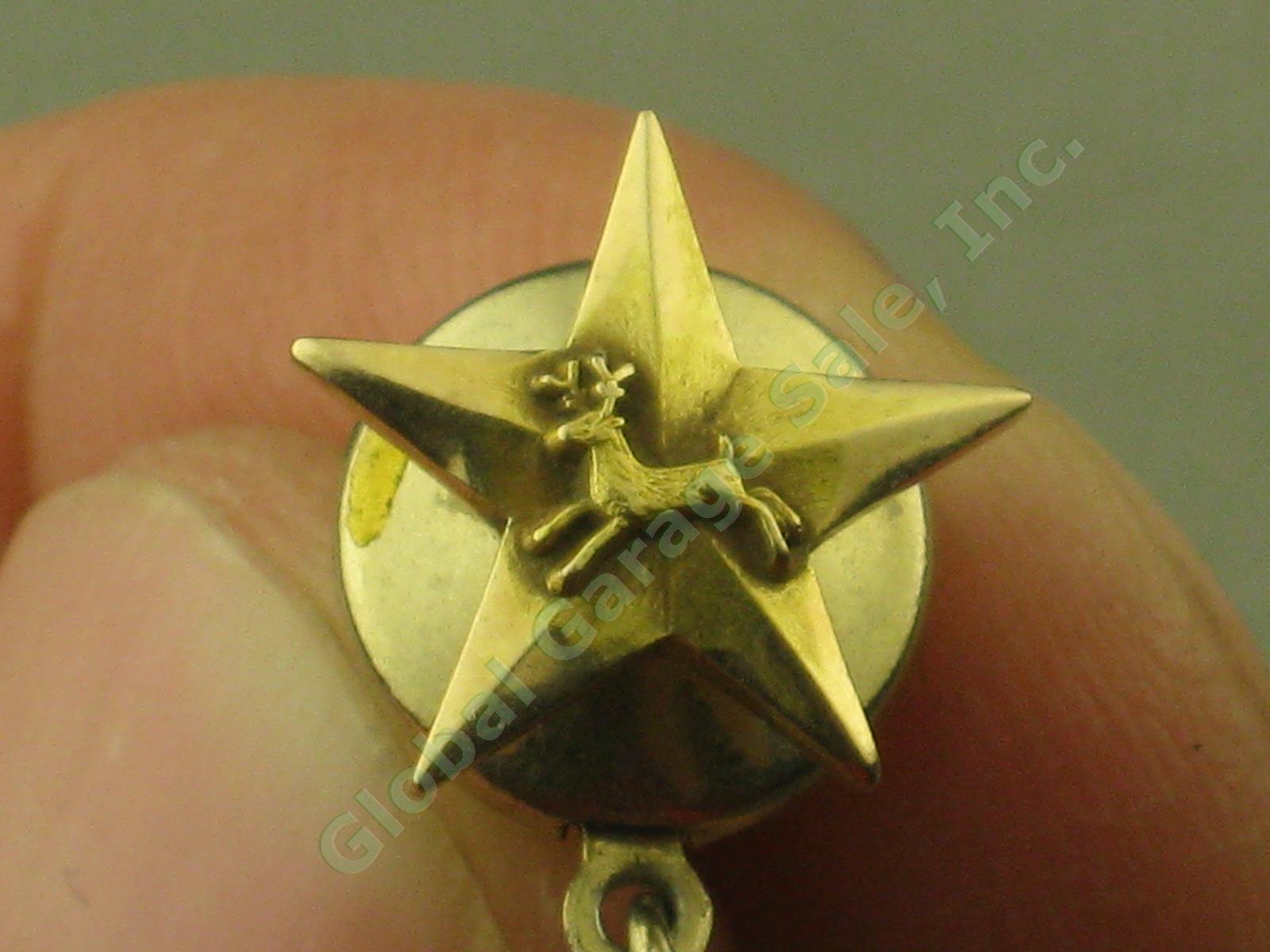 Vtg John Deere Employee Certified Dealer 14k Gold Star Tie Tac Tack Pin Chain NR