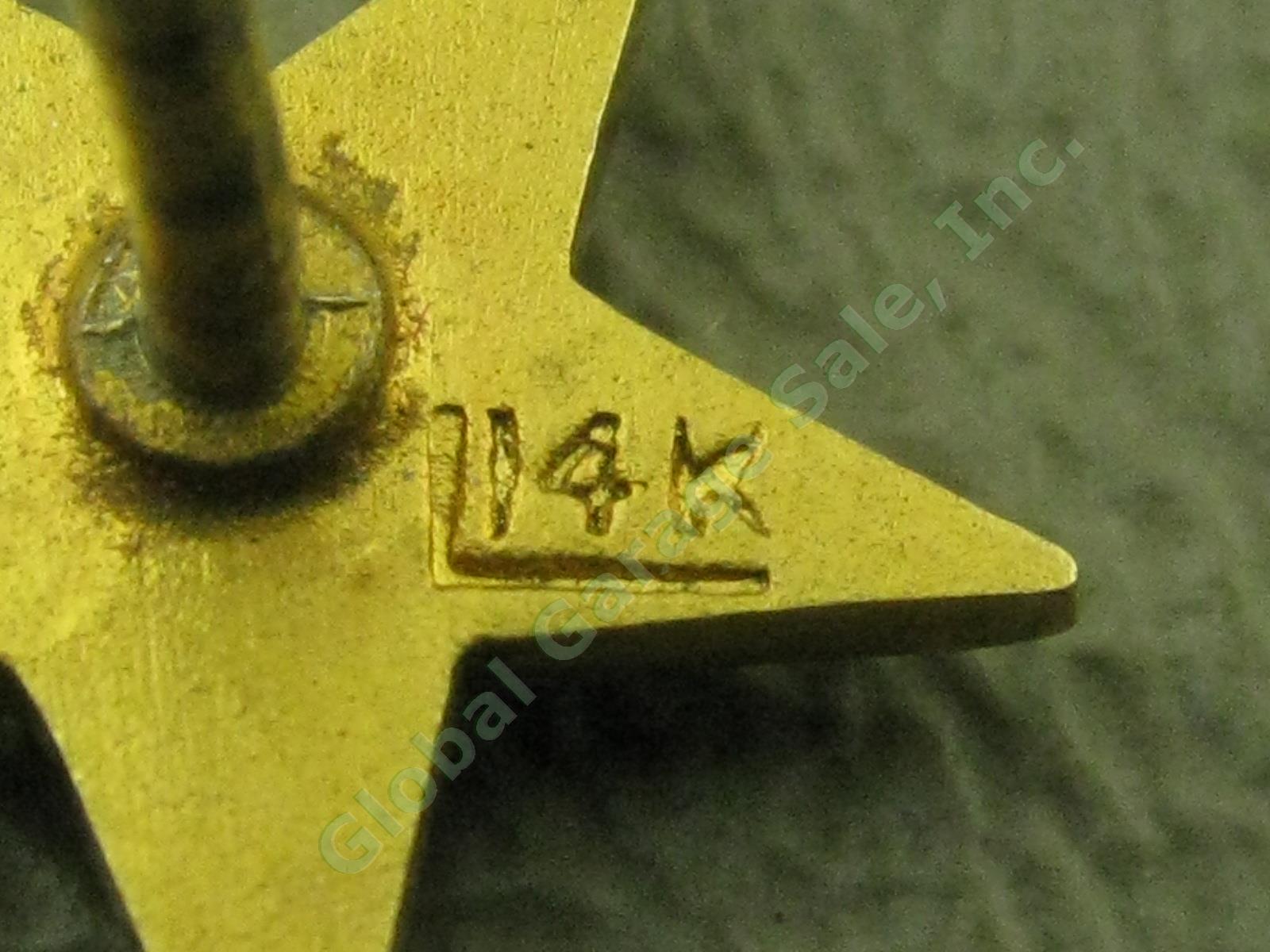 Vtg John Deere Employee Certified Dealer 14k Gold Star Tie Tac Tack Pin Chain NR 3