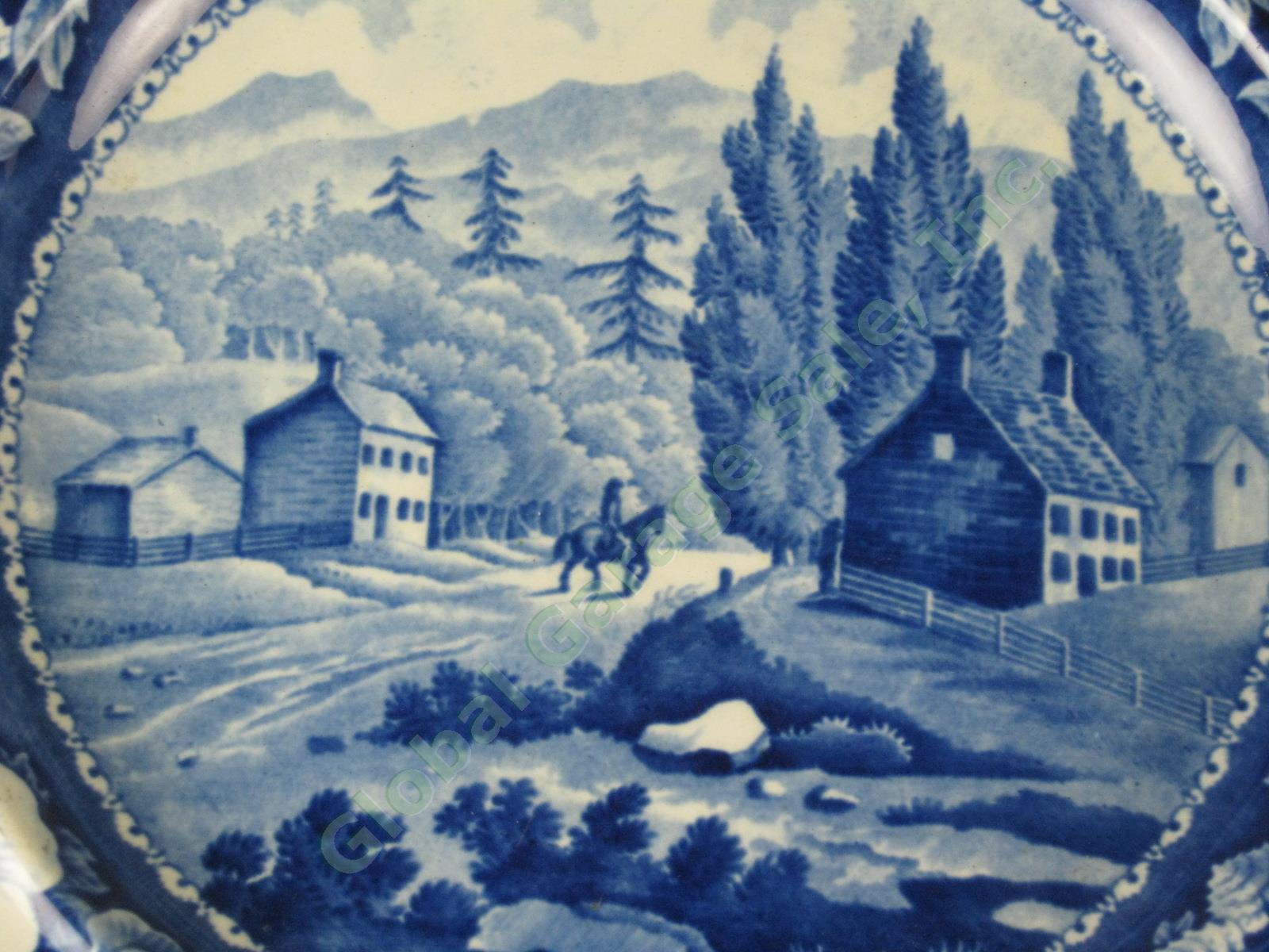 Antique 1820s A Stevenson Historical Staffordshire Plate Road To Lake George 1