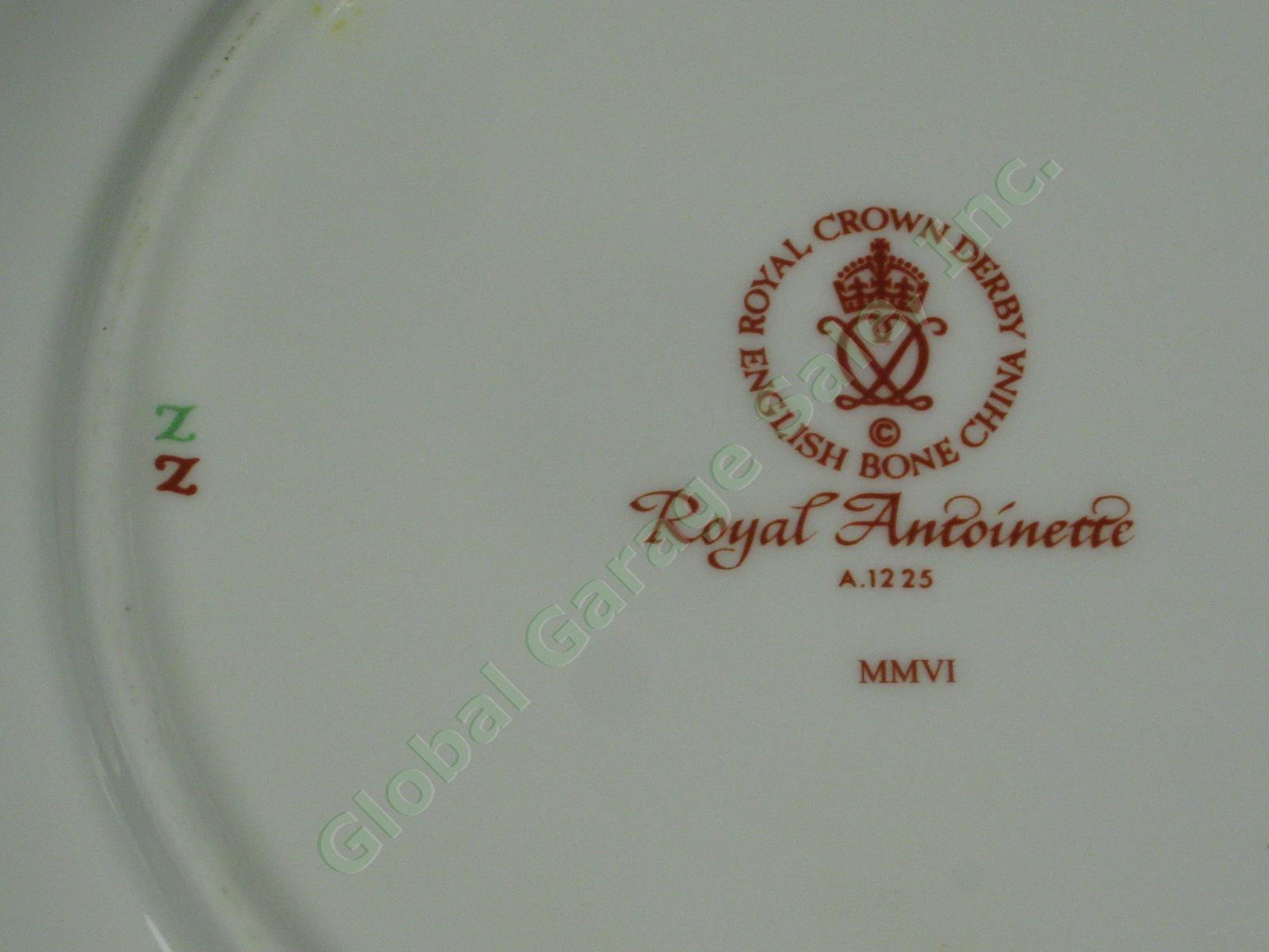 2 Royal Crown Derby Royal Antoinette China 8" Salad Luncheon Plates Set No Res! 5