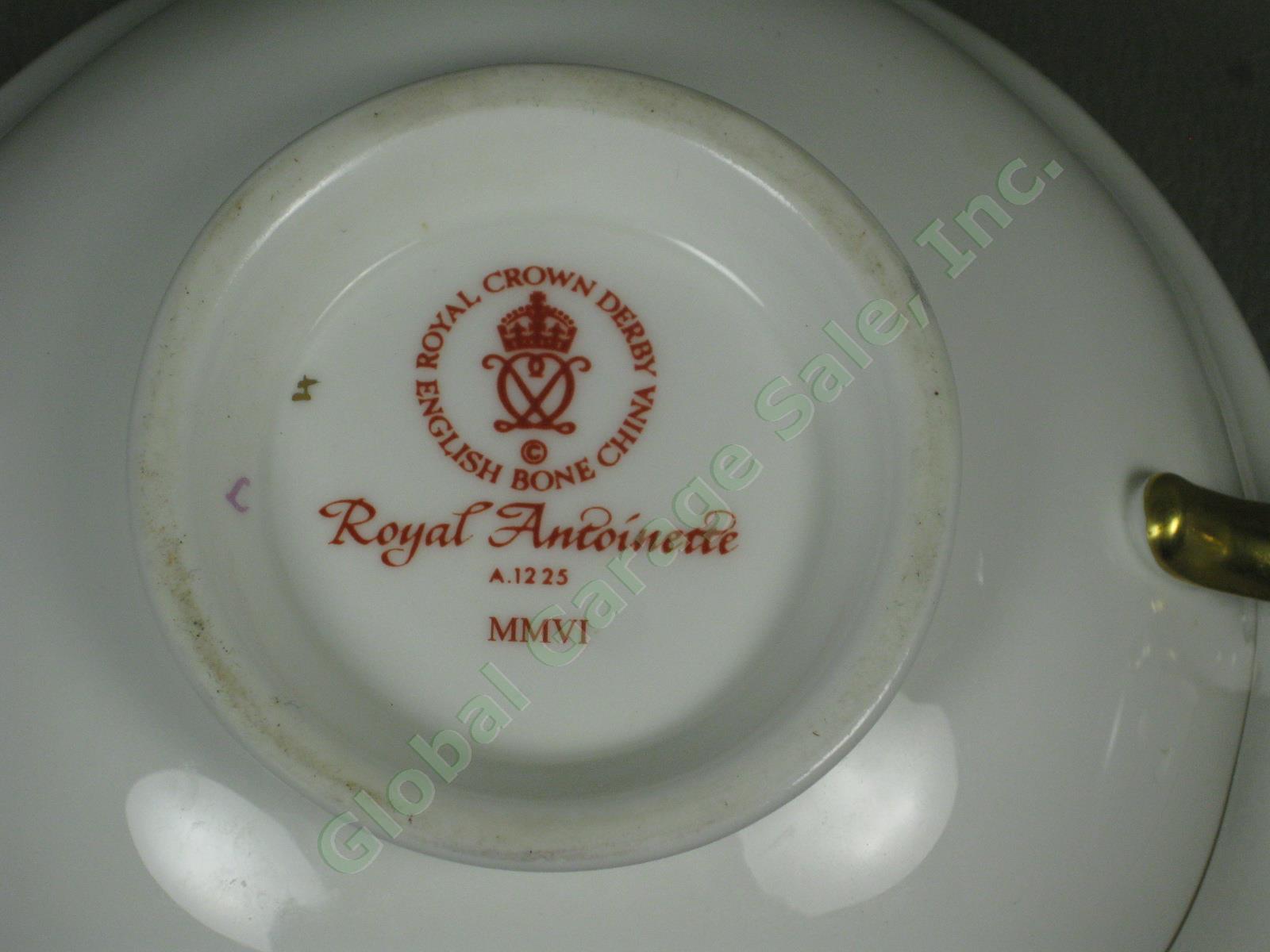 2 Royal Crown Derby Royal Antoinette Bone China 4.75" Cream Soup Bowls No Res! 6