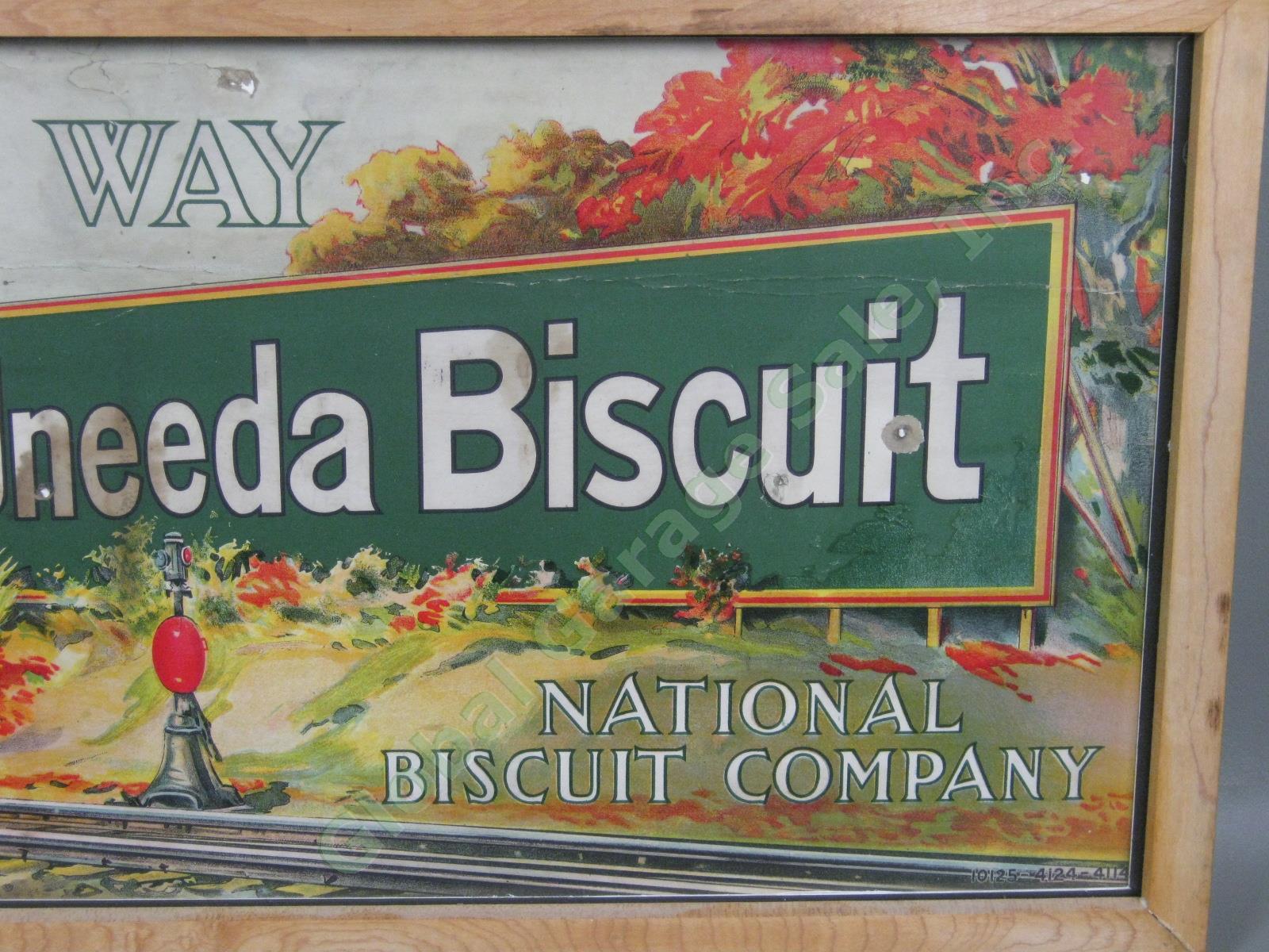 Vtg National Biscuit Co Nabisco By The Way Uneeda Advertising Sign Railroad NR! 2