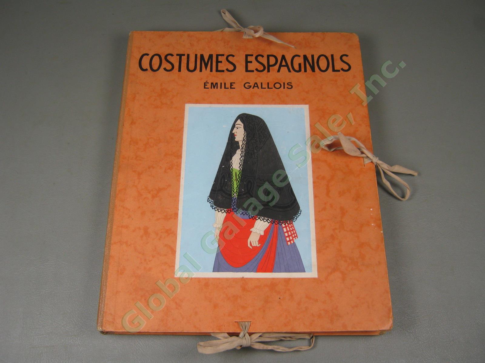 1939 Emile Gallois Costumes Espagnols Elephant Folio 40 Pochoir Plates #40/1000