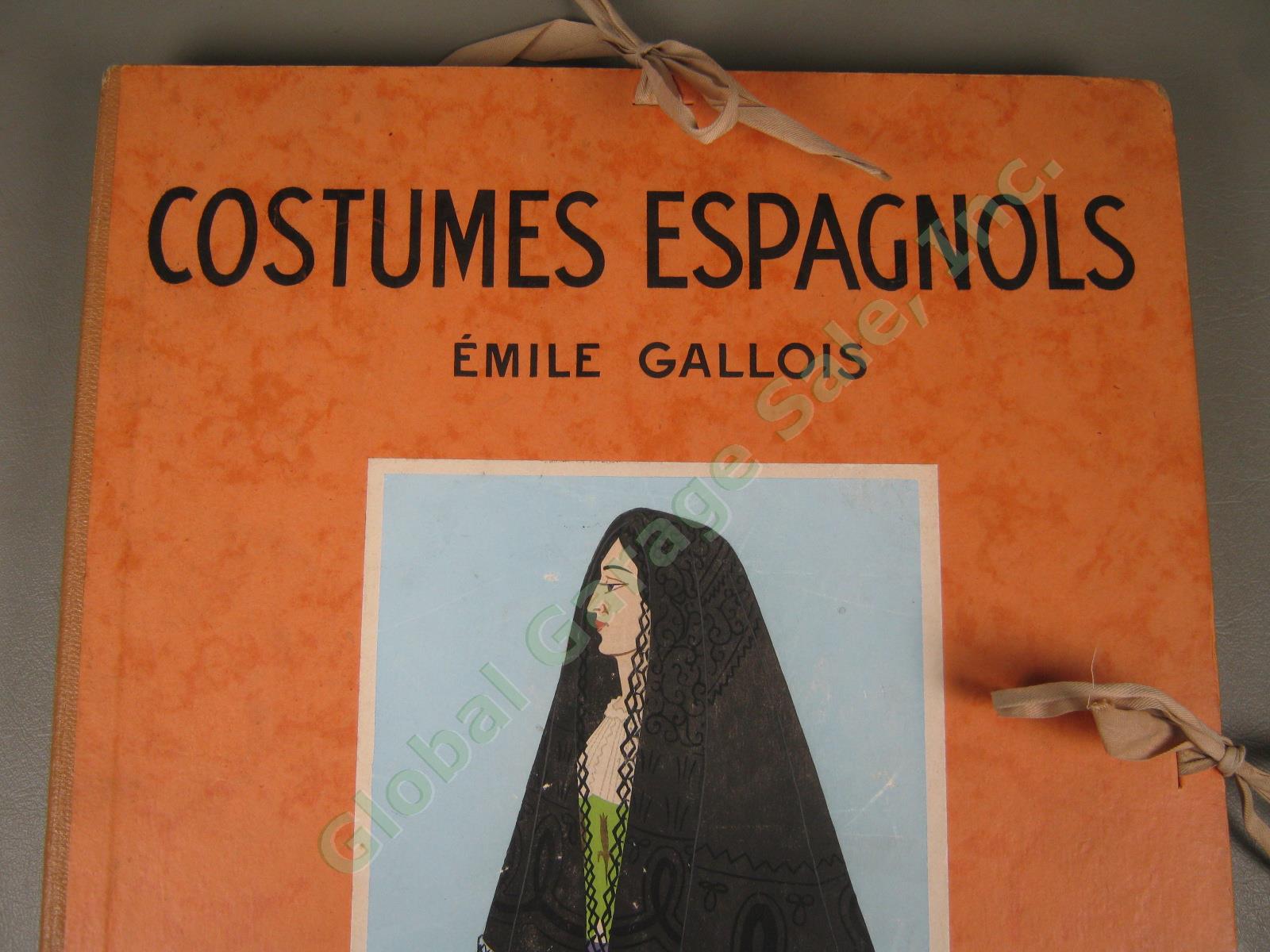 1939 Emile Gallois Costumes Espagnols Elephant Folio 40 Pochoir Plates #40/1000 1