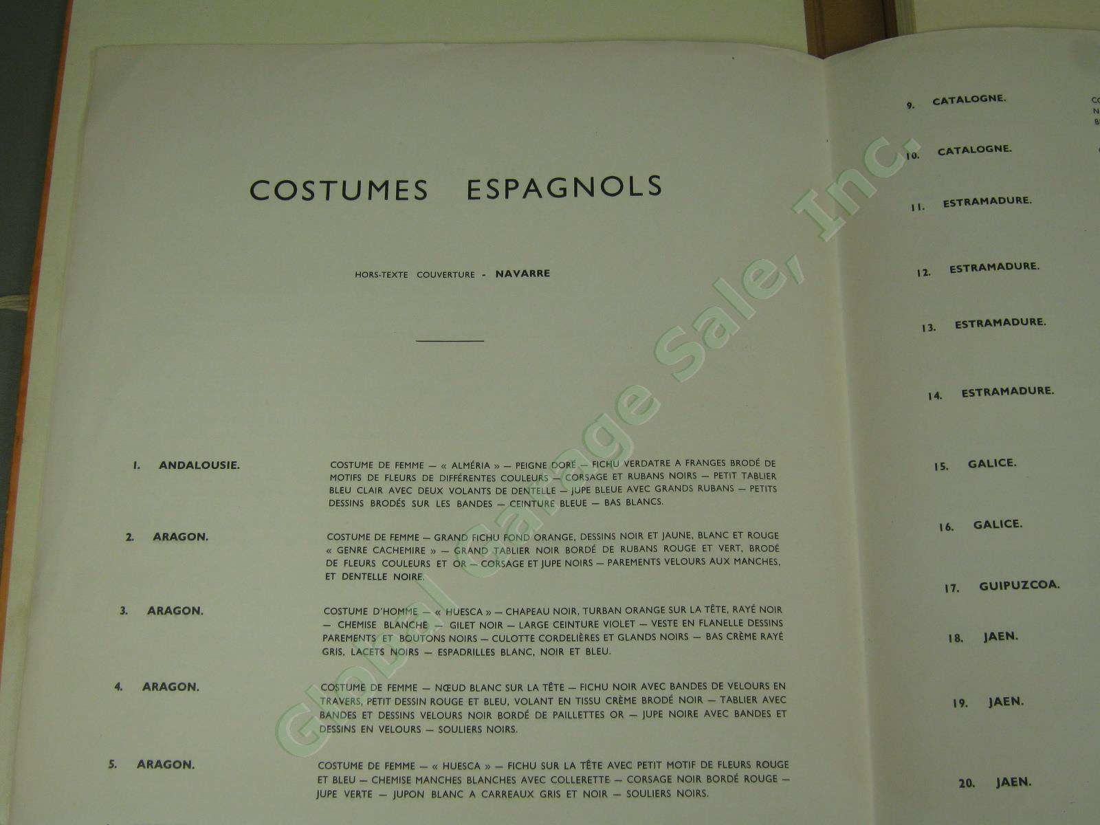 1939 Emile Gallois Costumes Espagnols Elephant Folio 40 Pochoir Plates #40/1000 10