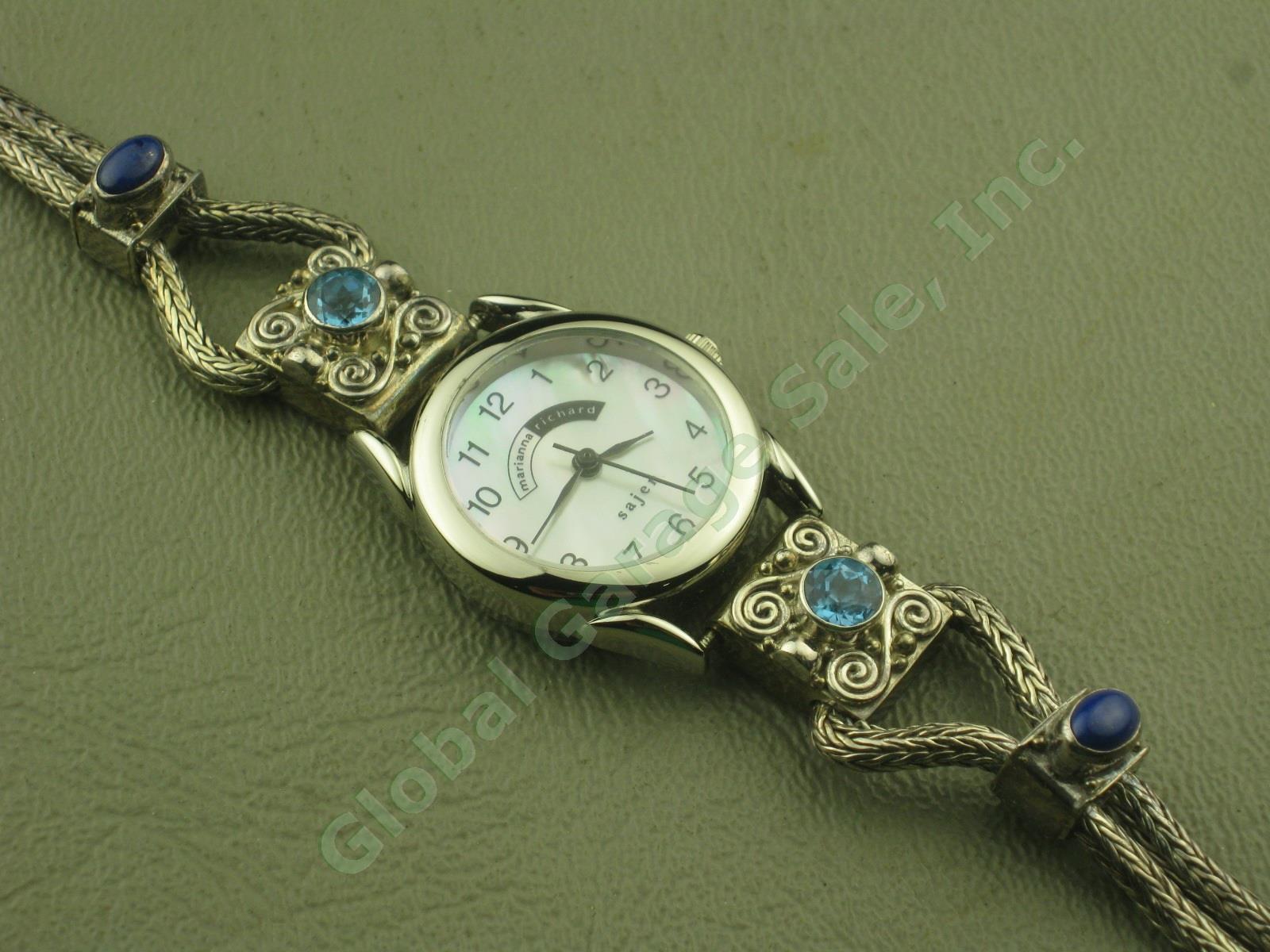 Ladies Marianna Richard Sajen Sterling Silver Lapis Lazuli Topaz Turquoise Watch 2