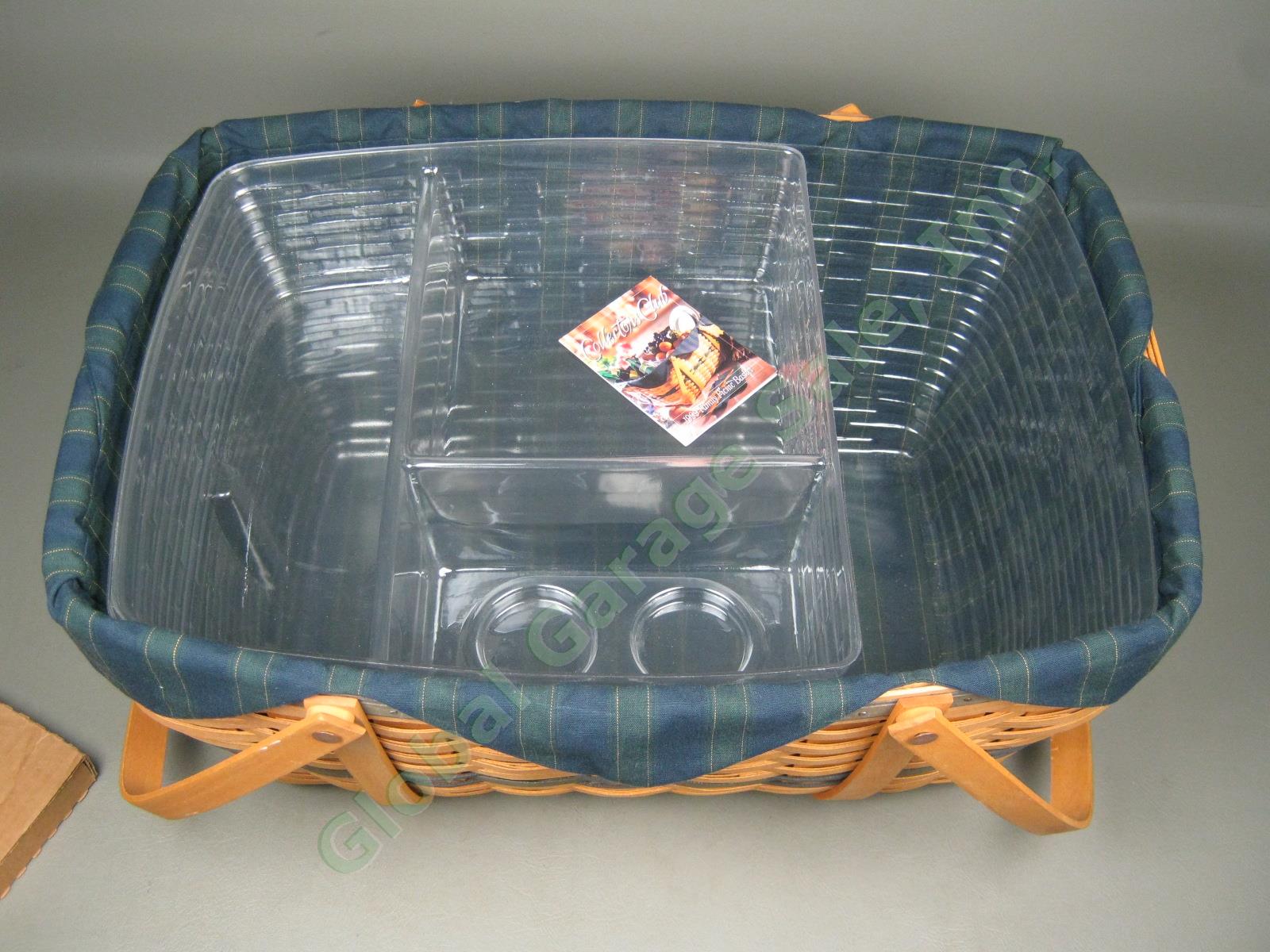 Longaberger 1999 Collectors Club Family Picnic Basket Liner Protectors + NEW Lid 5