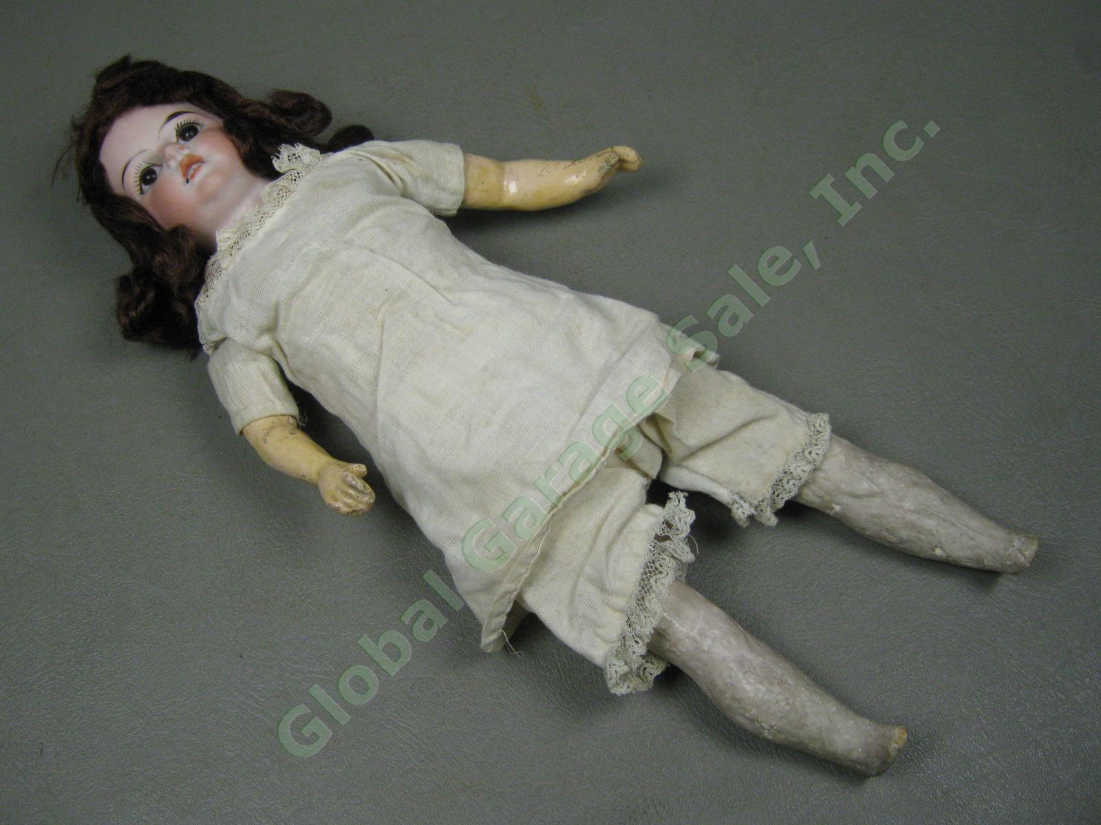 Vtg Antique 1920s Paul Schmidt German Bisque Head Composition Arm Leg Doll 13" 6