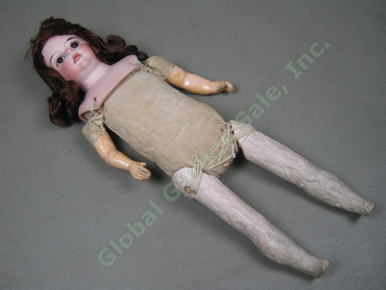 Vtg Antique 1920s Paul Schmidt German Bisque Head Composition Arm Leg Doll 13" 10