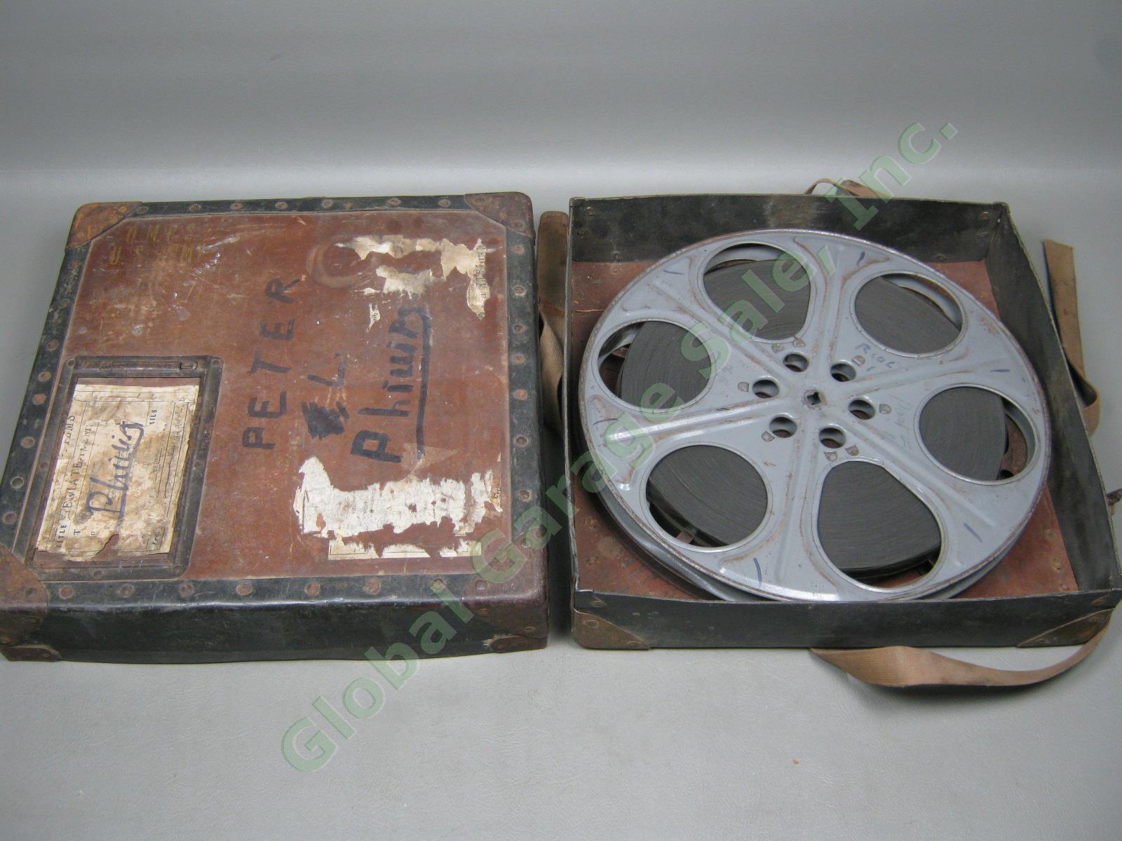 Vtg Original 16mm Movie WWII US Army Case Gildersleeves Ghost 2 Film Reels NR!