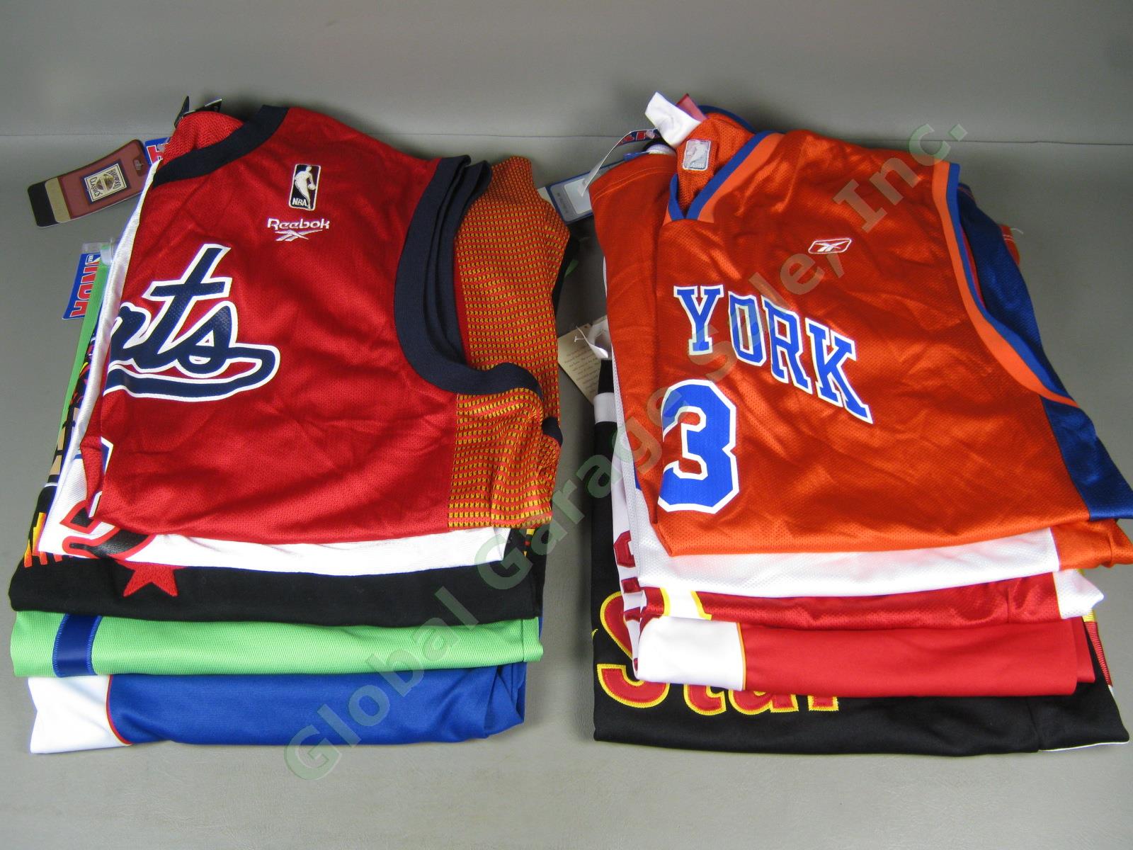 10 NWT NBA Basketball Jersey Wholesale Lot Iverson Throwback Hawks Sixers Knicks