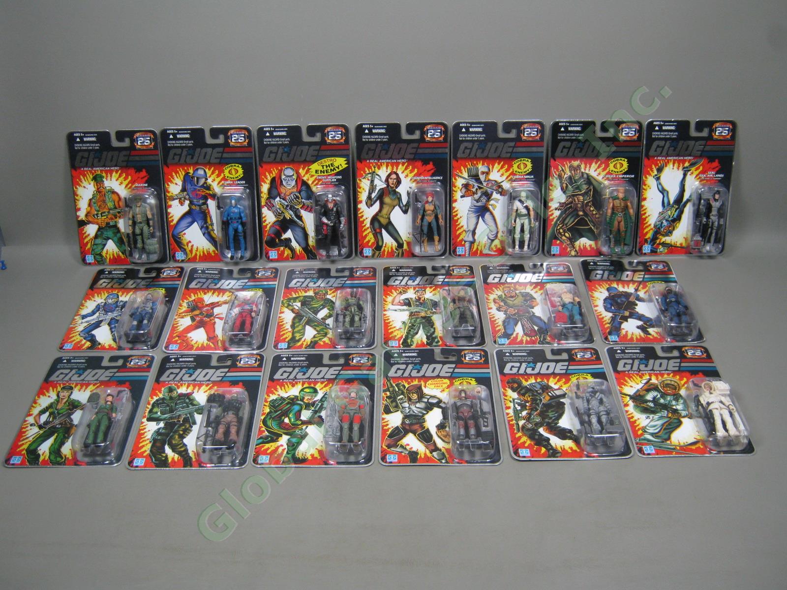 19 NOS New Sealed MOC GI Joe 25th Anniversary Carded 3-3/4" Action Figure Lot NR