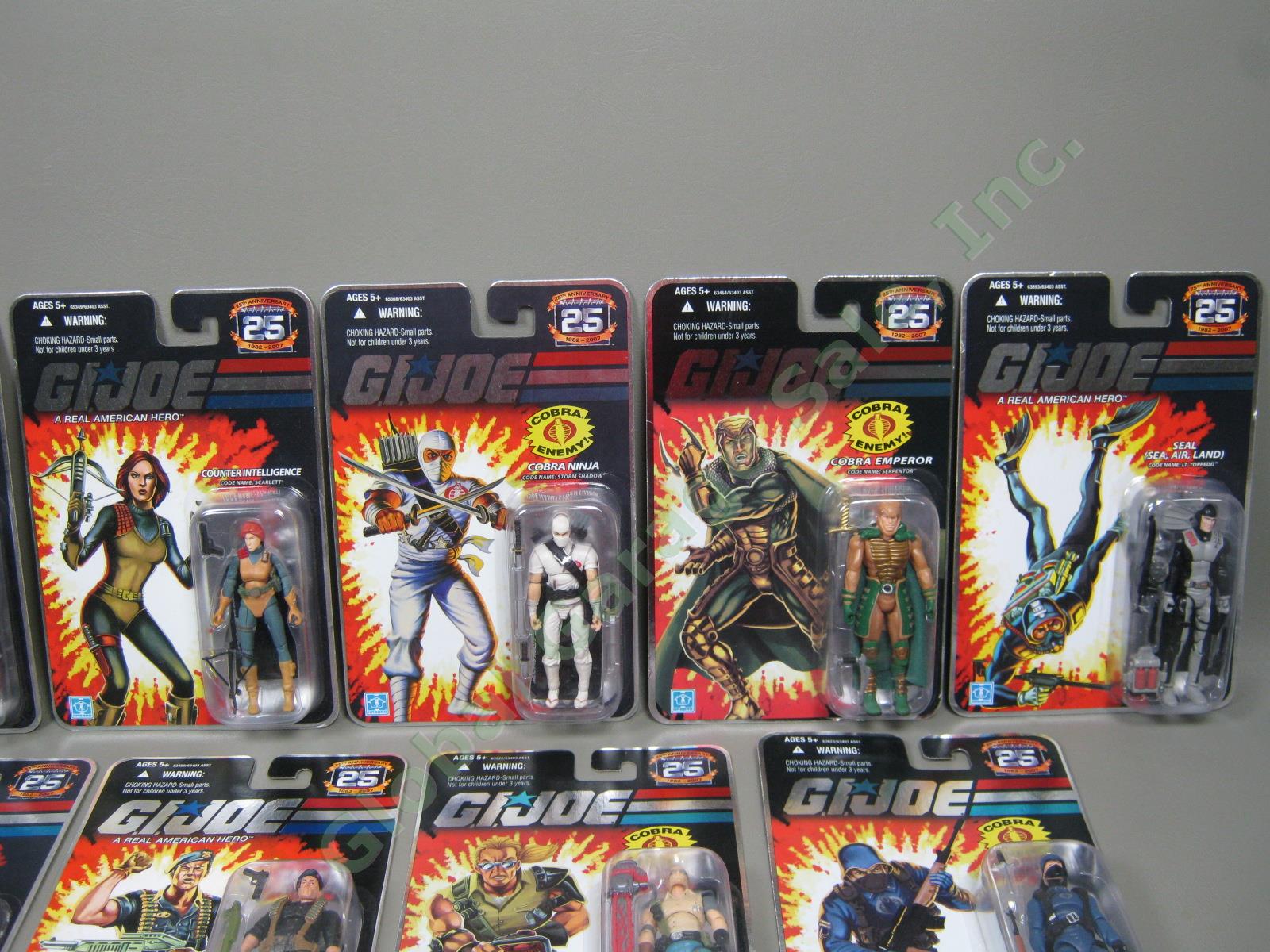19 NOS New Sealed MOC GI Joe 25th Anniversary Carded 3-3/4" Action Figure Lot NR 2
