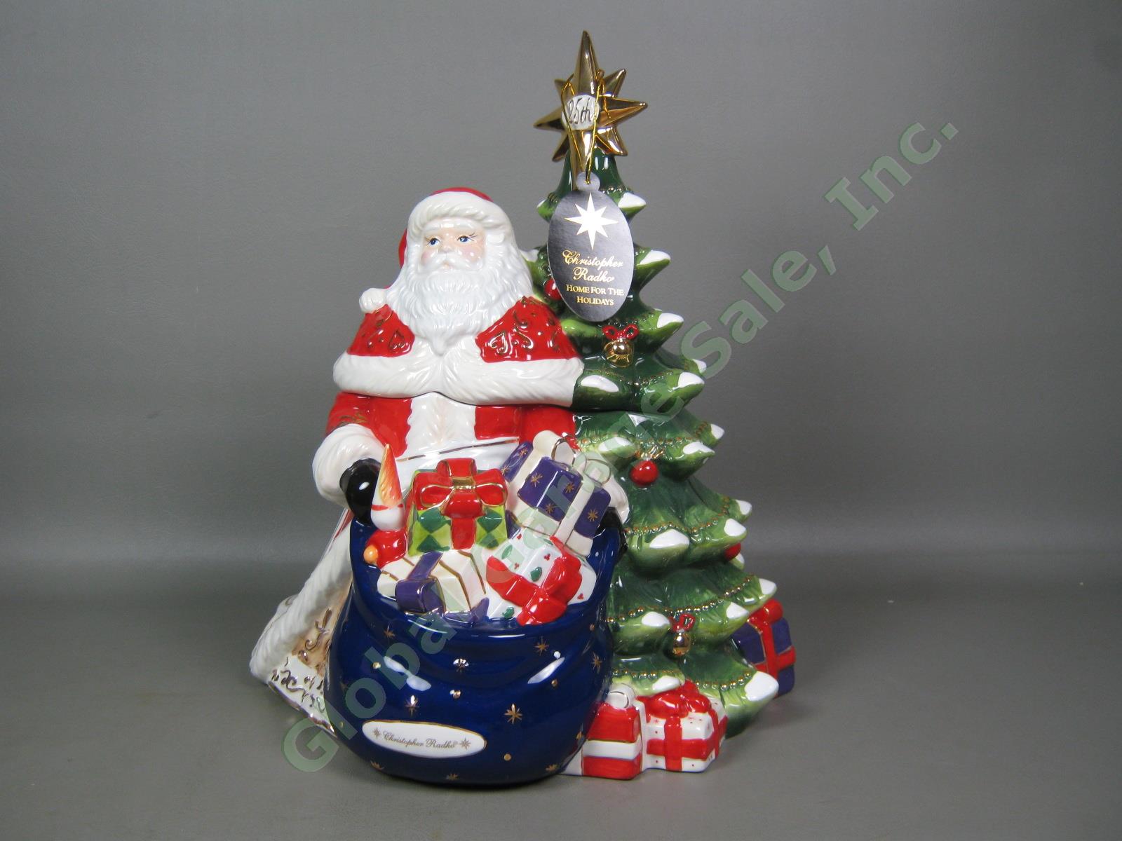 RARE Christopher Radko Cookie Jar Celebrating Santa 25th Anniversary EXC COND! 1