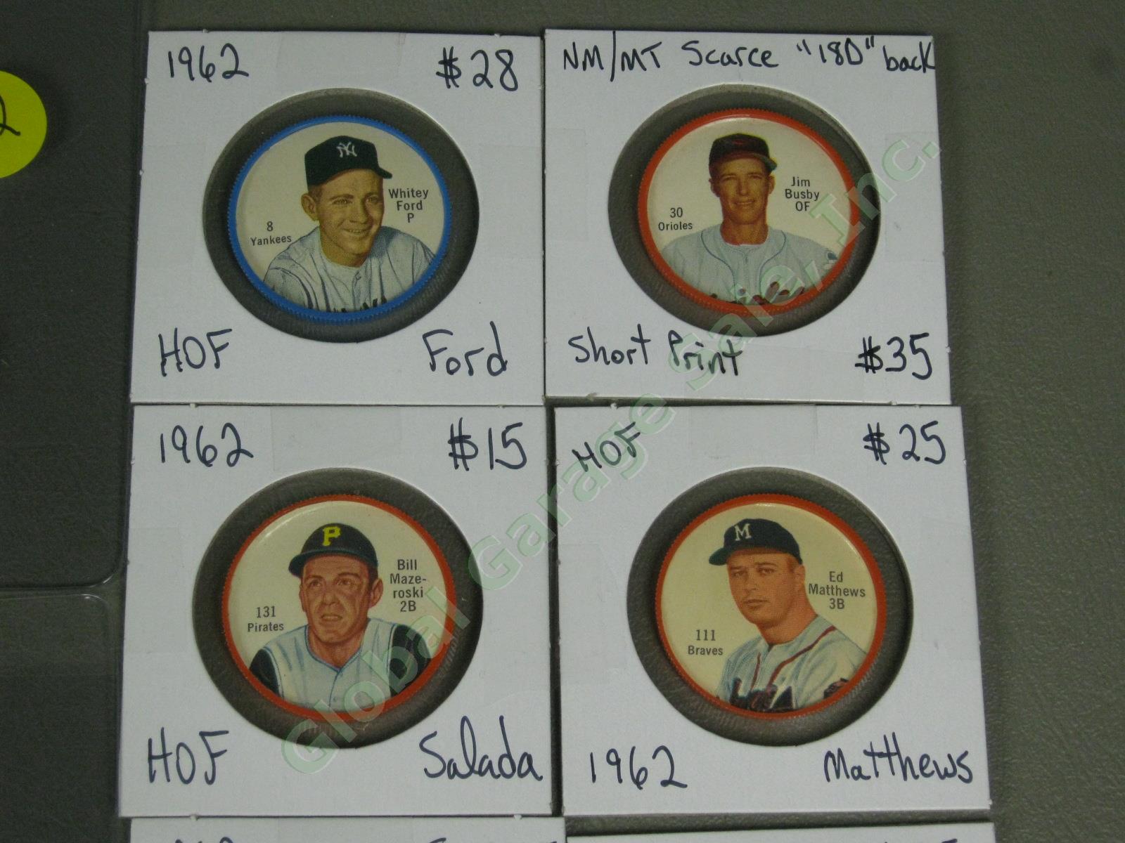 30 Vtg 1962 Salada Baseball + Football Coins Lot Hall of Famers Short Prints NR! 1