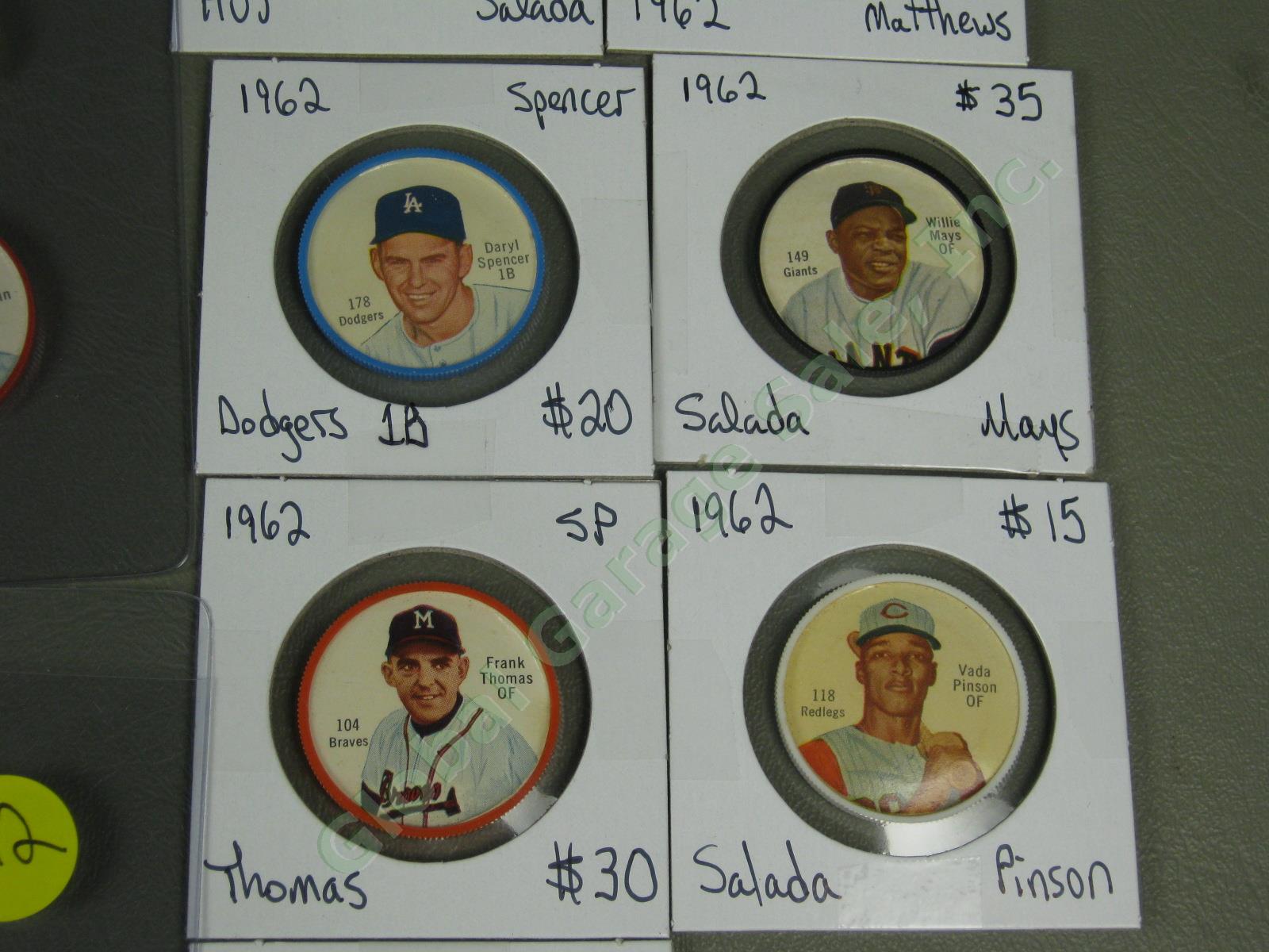 30 Vtg 1962 Salada Baseball + Football Coins Lot Hall of Famers Short Prints NR! 3