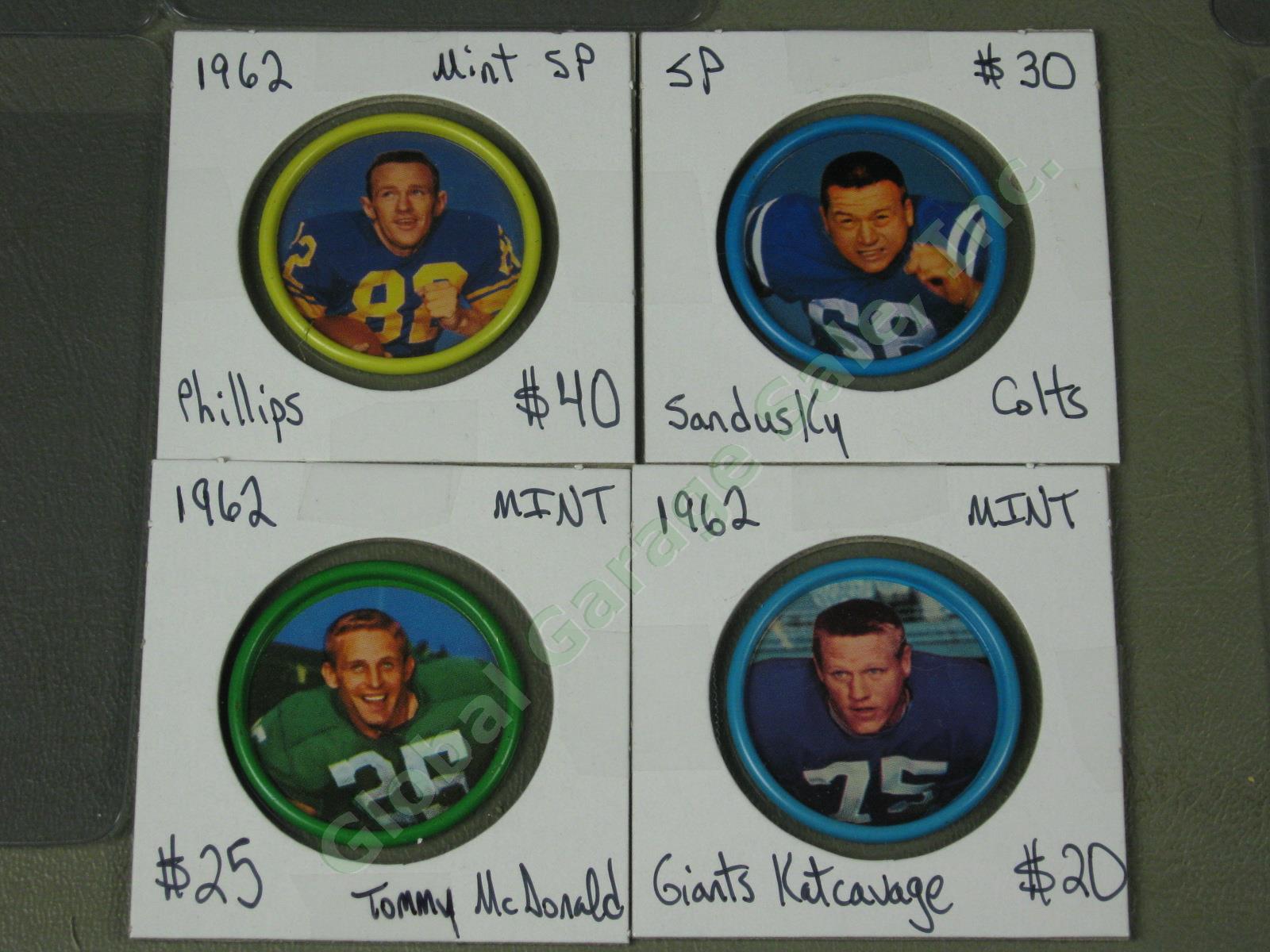 30 Vtg 1962 Salada Baseball + Football Coins Lot Hall of Famers Short Prints NR! 9