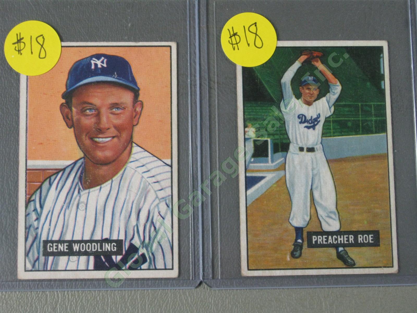 16 Bowman 1951 Baseball Card Lot w/ HOF Peewee Reese Durocher Newcombe Branca ++ 3