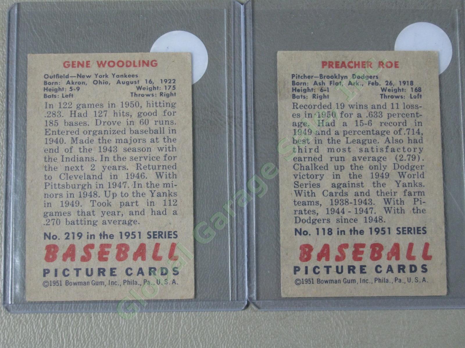 16 Bowman 1951 Baseball Card Lot w/ HOF Peewee Reese Durocher Newcombe Branca ++ 4