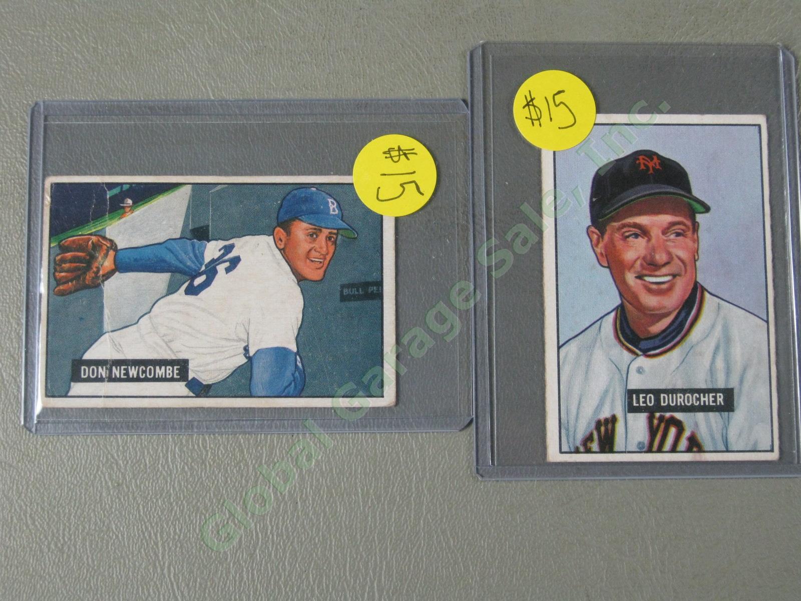 16 Bowman 1951 Baseball Card Lot w/ HOF Peewee Reese Durocher Newcombe Branca ++ 5