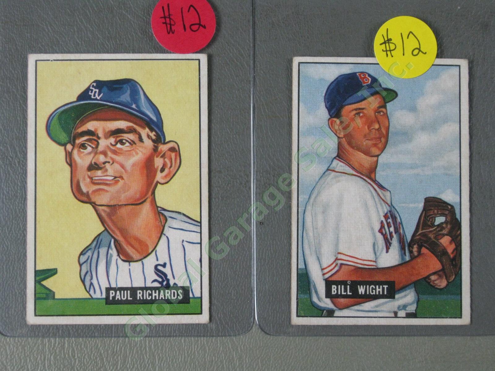16 Bowman 1951 Baseball Card Lot w/ HOF Peewee Reese Durocher Newcombe Branca ++ 8