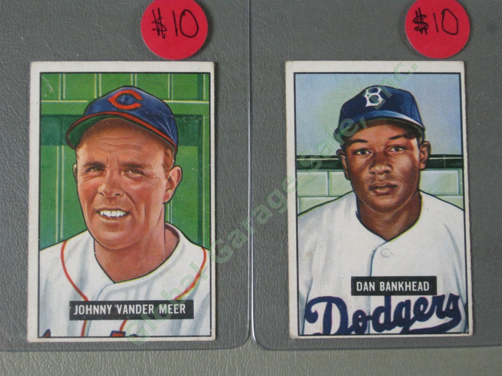 16 Bowman 1951 Baseball Card Lot w/ HOF Peewee Reese Durocher Newcombe Branca ++ 10