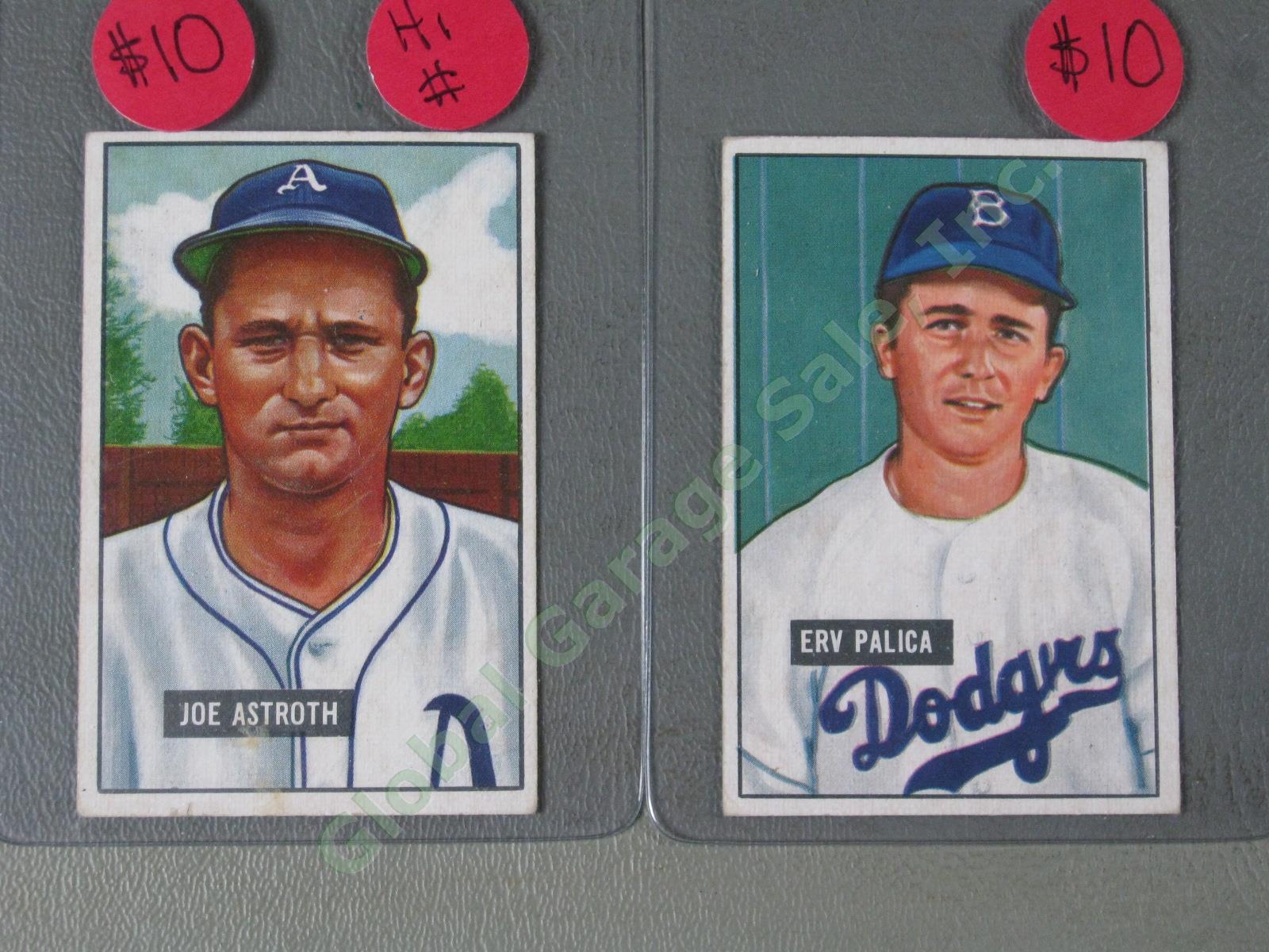 16 Bowman 1951 Baseball Card Lot w/ HOF Peewee Reese Durocher Newcombe Branca ++ 12
