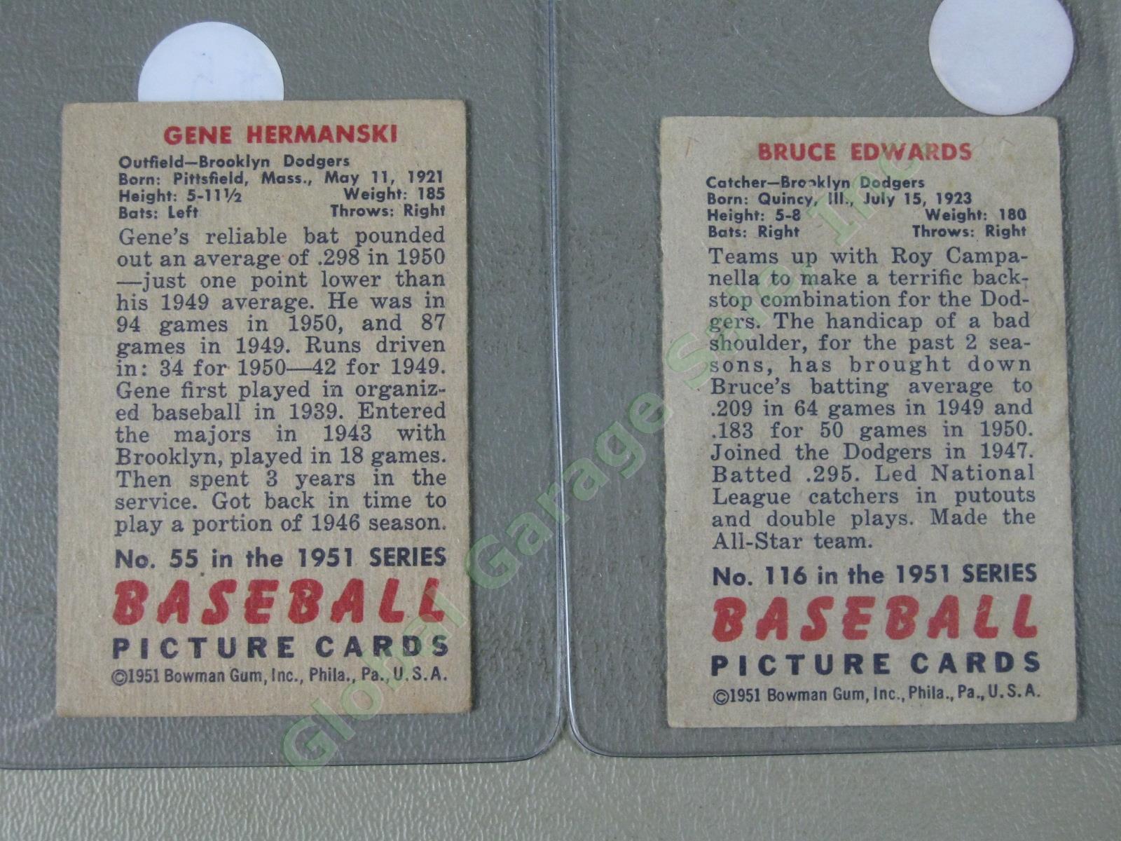 16 Bowman 1951 Baseball Card Lot w/ HOF Peewee Reese Durocher Newcombe Branca ++ 20