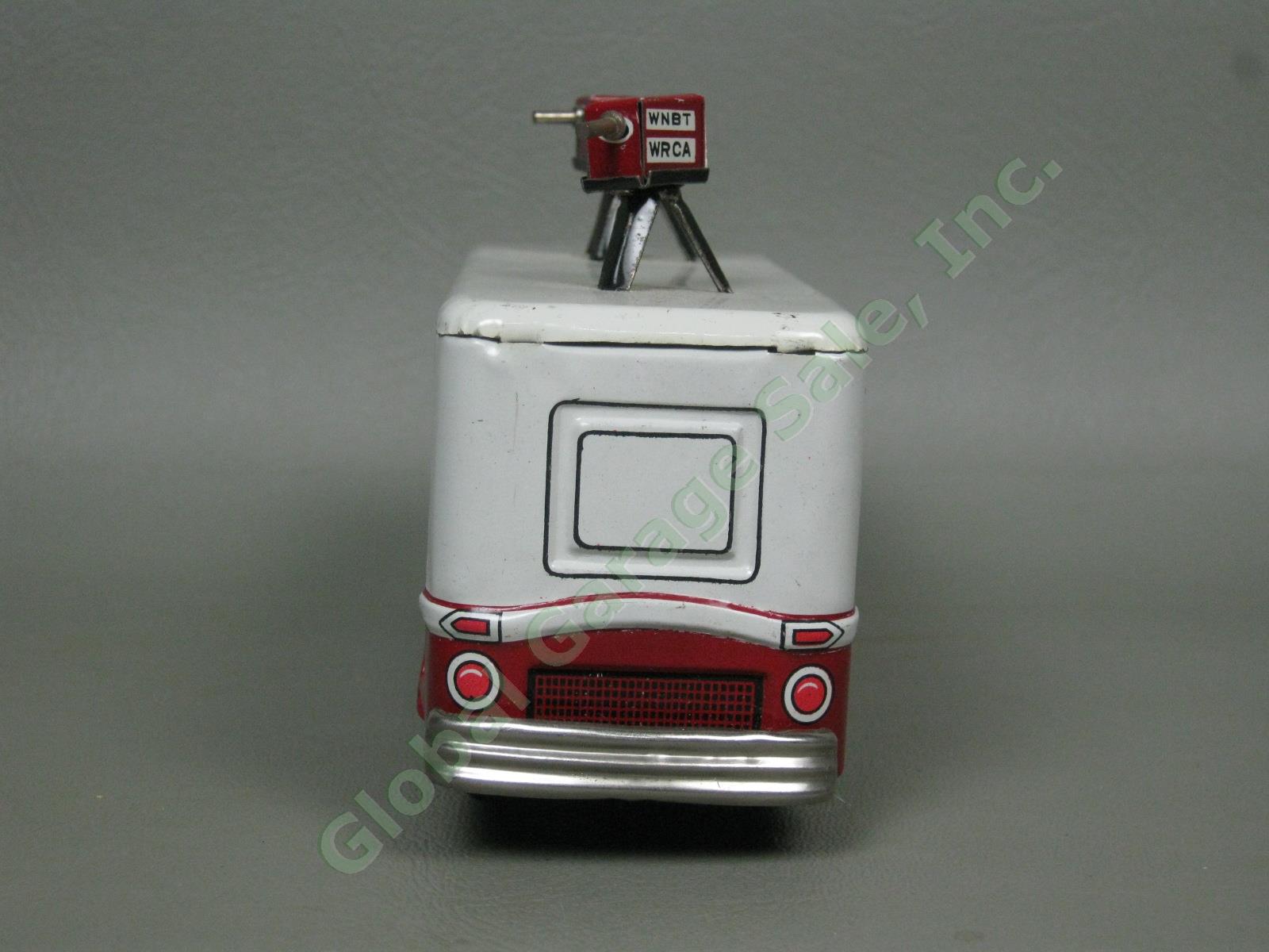 Vtg Asahitoy CBC TV Cragstan Broadcasting Co Tin Litho Friction Toy Bus Japan NR 3
