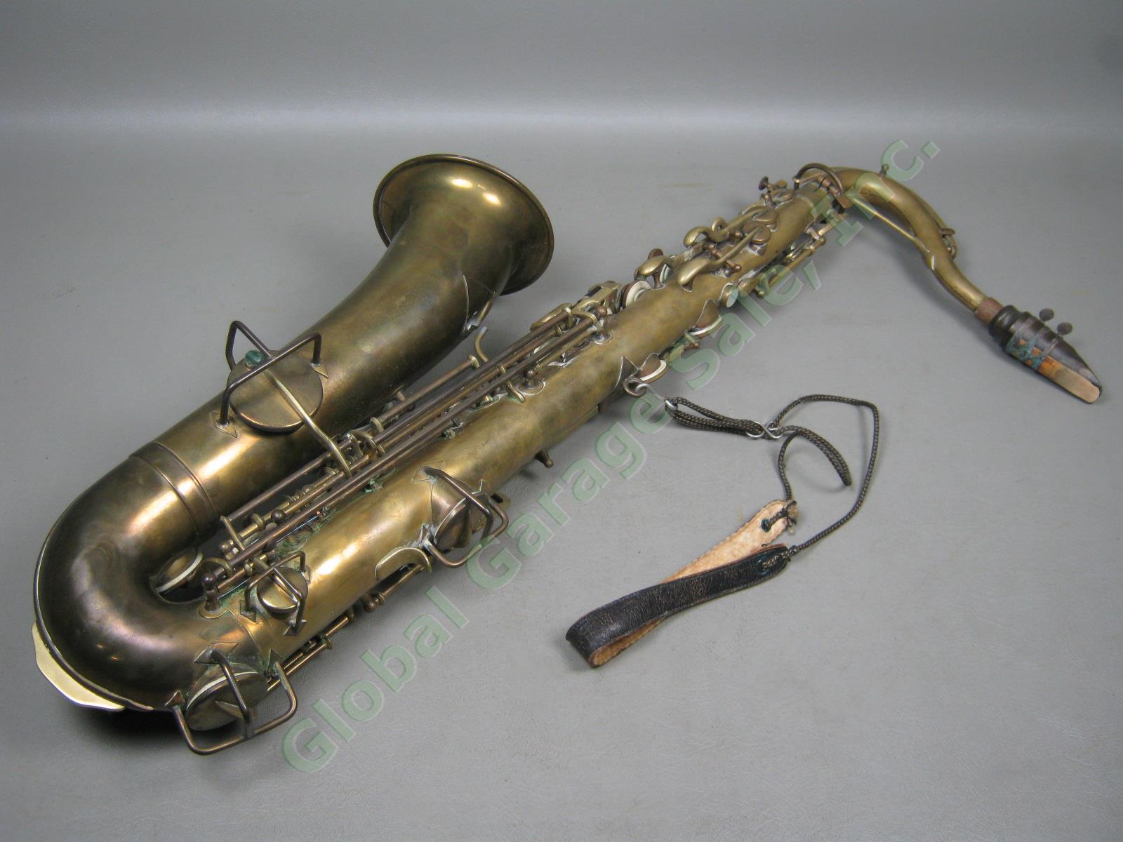 Vtg Couturier Laporte Ind Brass Saxophone W/ Mouthpiece + Robert White Hard Case 1