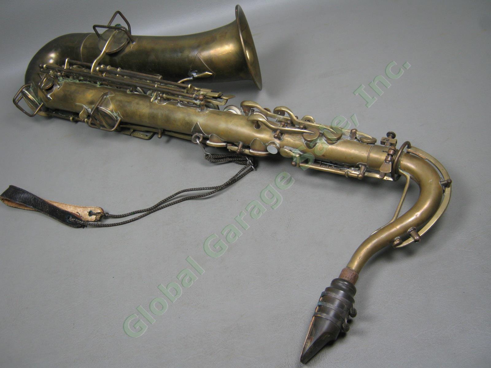 Vtg Couturier Laporte Ind Brass Saxophone W/ Mouthpiece + Robert White Hard Case 2
