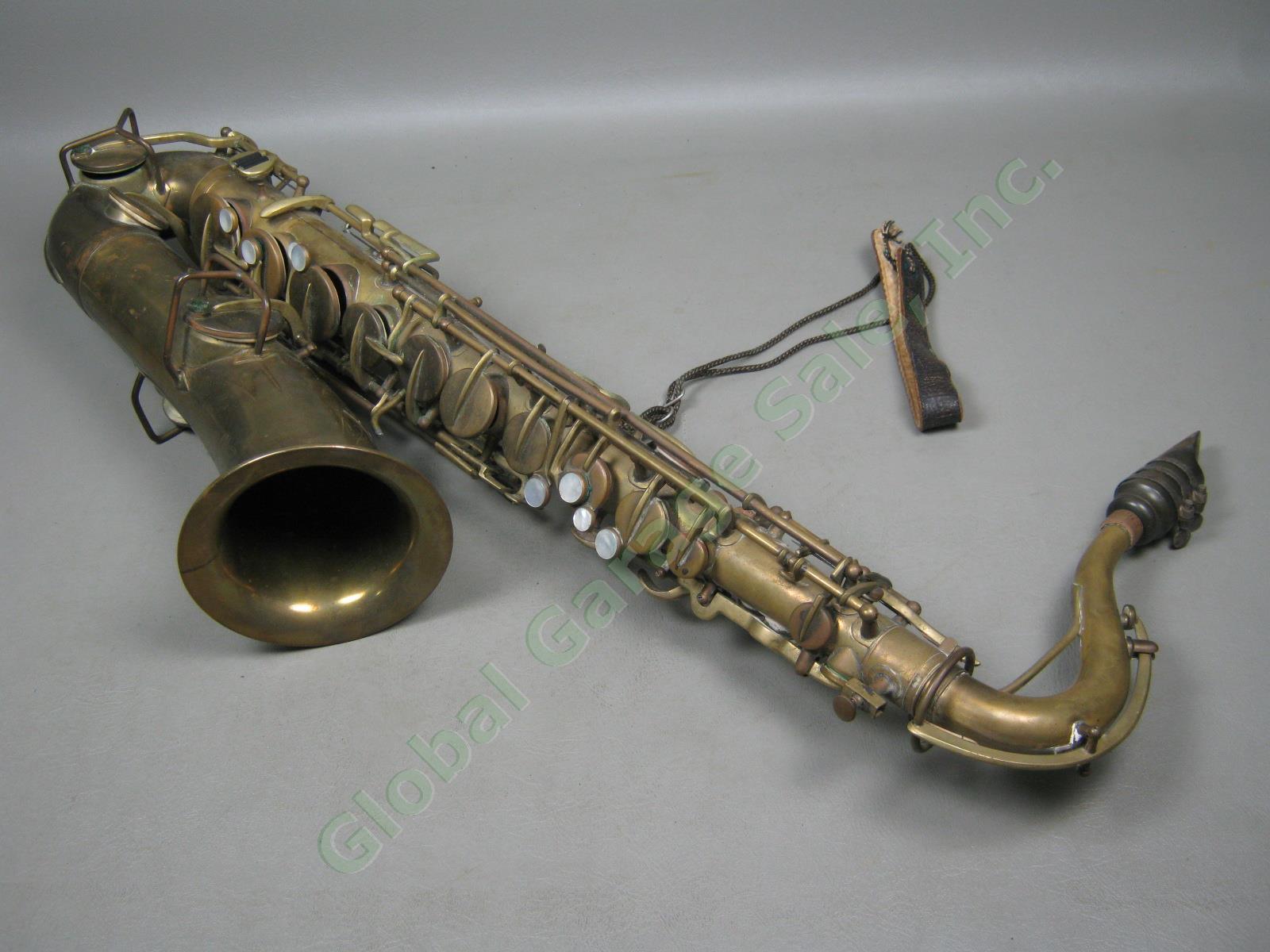 Vtg Couturier Laporte Ind Brass Saxophone W/ Mouthpiece + Robert White Hard Case 3
