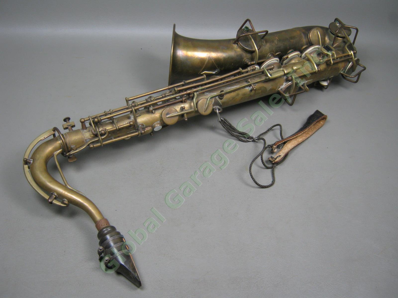 Vtg Couturier Laporte Ind Brass Saxophone W/ Mouthpiece + Robert White Hard Case 4
