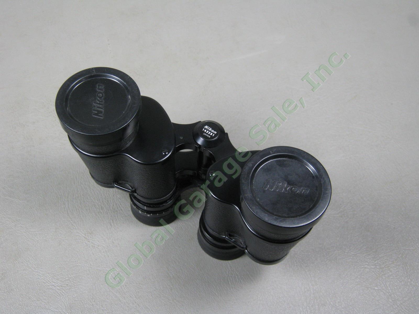 Nikon 10x35 6.6 WF binoculars W/ Leather Case Shoulder Strap Bundle Lot Japan NR 2