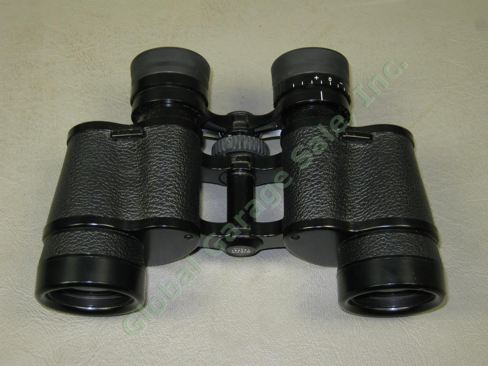 Nikon 10x35 6.6 WF binoculars W/ Leather Case Shoulder Strap Bundle Lot Japan NR 5