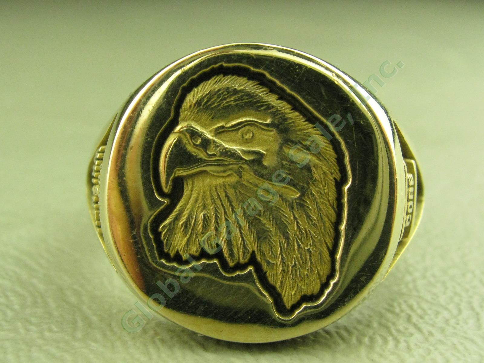 Mens Pratt & Whitney Core 10K Yellow Gold Eagle Ring Engraved AEW 3-9-93 14.3g!!