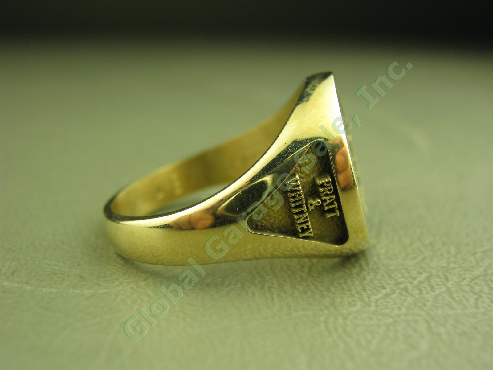 Mens Pratt & Whitney Core 10K Yellow Gold Eagle Ring Engraved AEW 3-9-93 14.3g!! 1