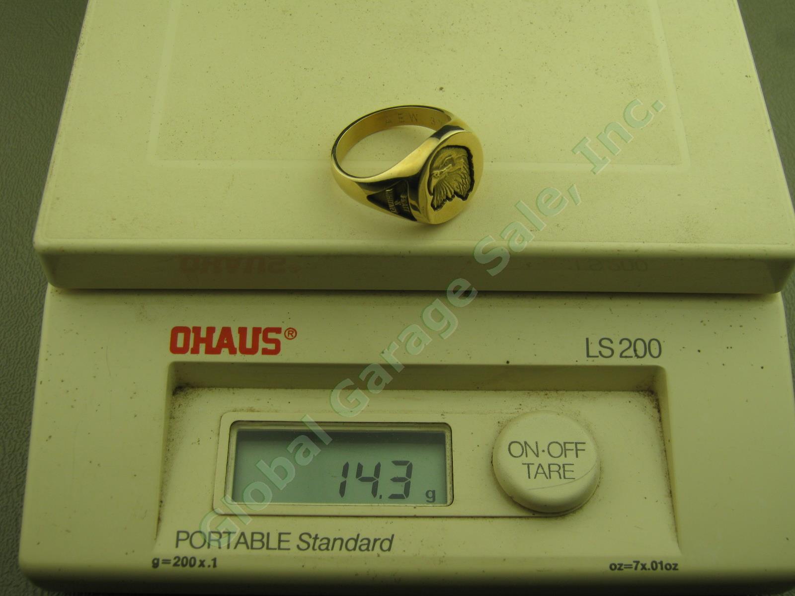 Mens Pratt & Whitney Core 10K Yellow Gold Eagle Ring Engraved AEW 3-9-93 14.3g!! 6