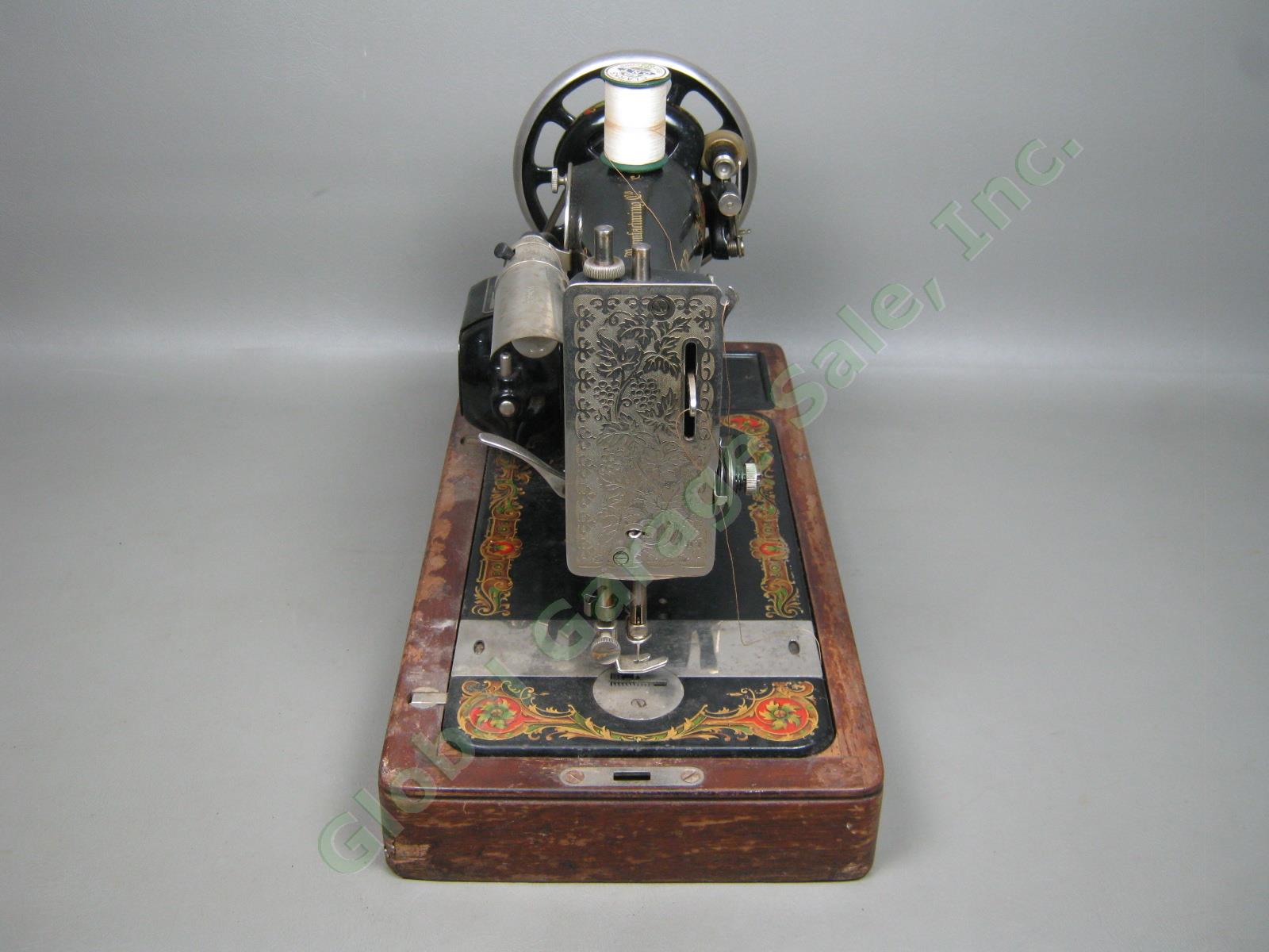Vtg Antique 1929 Singer Knee Control Sewing Machine #128 W/ Case Serial AC610540 4