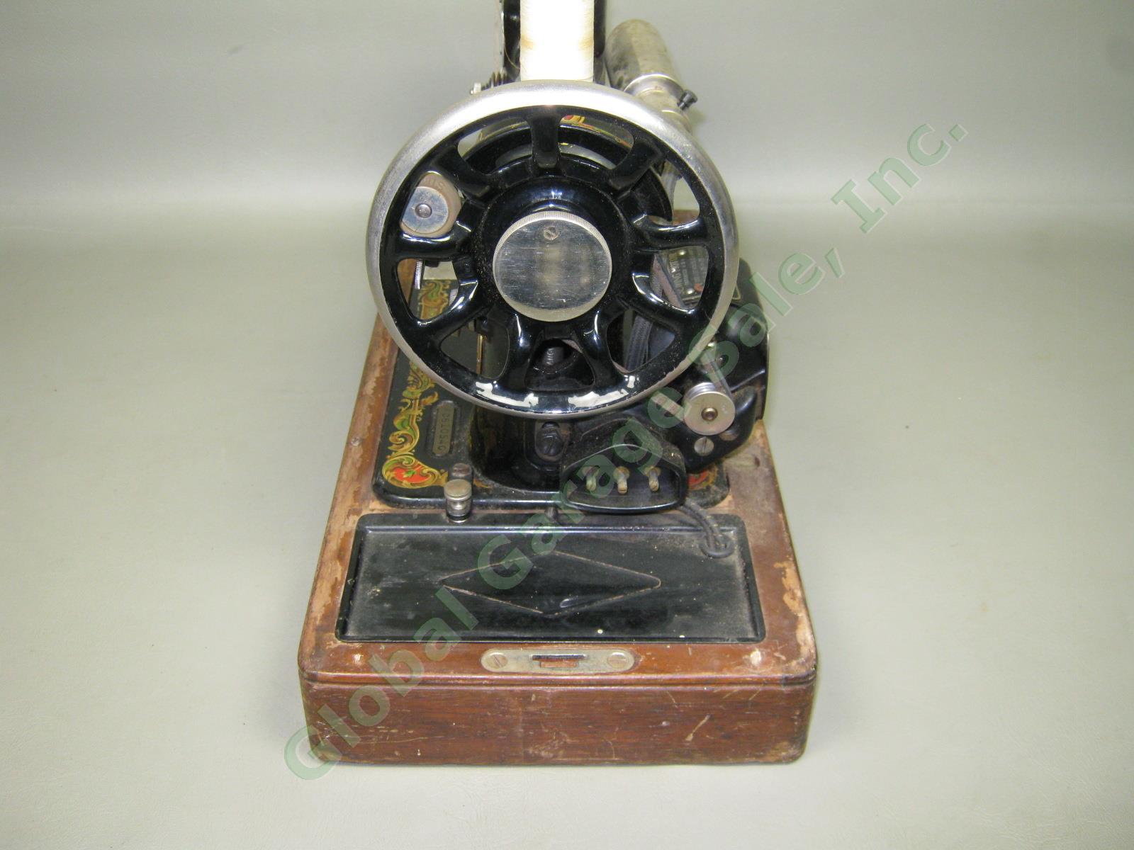 Vtg Antique 1929 Singer Knee Control Sewing Machine #128 W/ Case Serial AC610540 7
