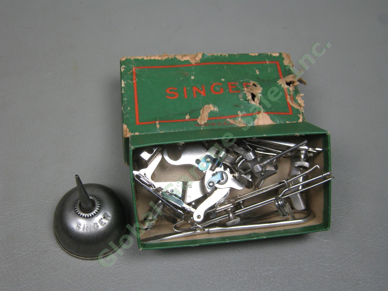 Vtg Antique 1929 Singer Knee Control Sewing Machine #128 W/ Case Serial AC610540 9