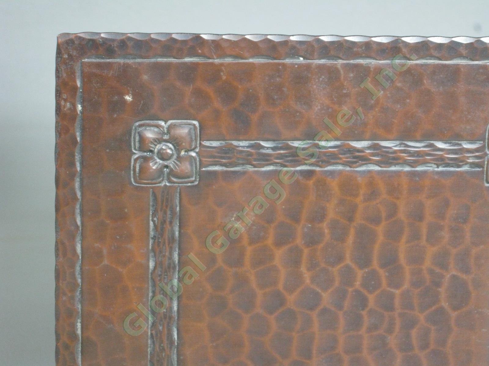 Rare Vintage Original Roycroft Hand Hammered Copper Arts + Crafts Bookends NR! 2
