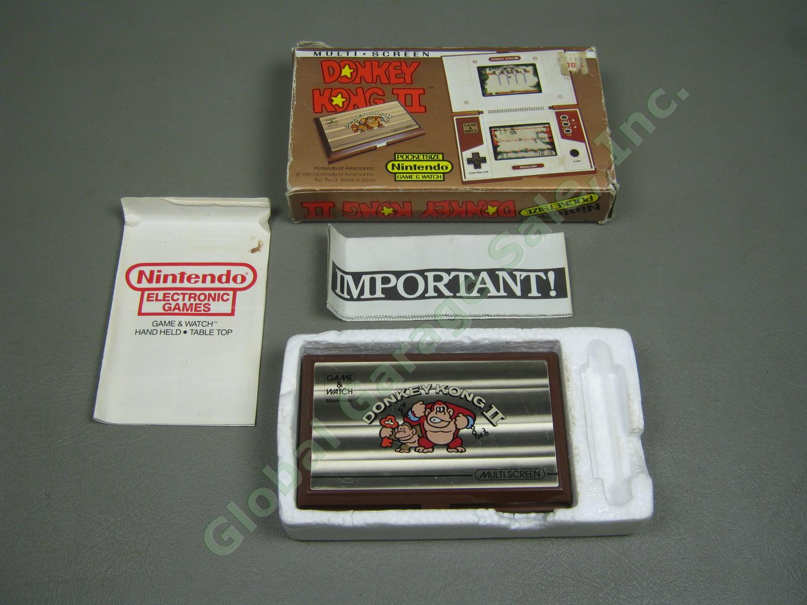 Vtg Nintendo Multi Screen Pocket Size Donkey Kong II Game & Watch JR-55 + Box NR