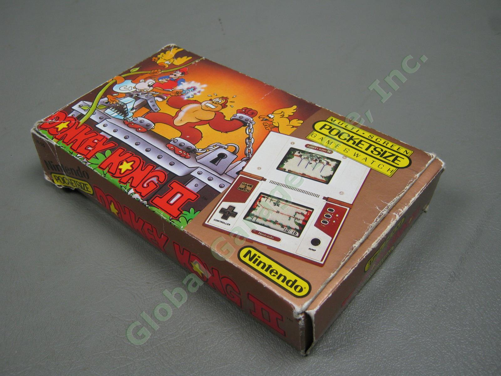 Vtg Nintendo Multi Screen Pocket Size Donkey Kong II Game & Watch JR-55 + Box NR 7