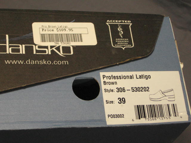 Womens Dansko Professional Latigo Clog Shoe Honey Sz 39 6