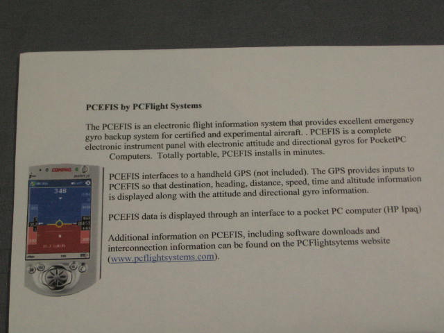 eGyro PCEFIS EFIS Flight Information System PocketPC NR 4