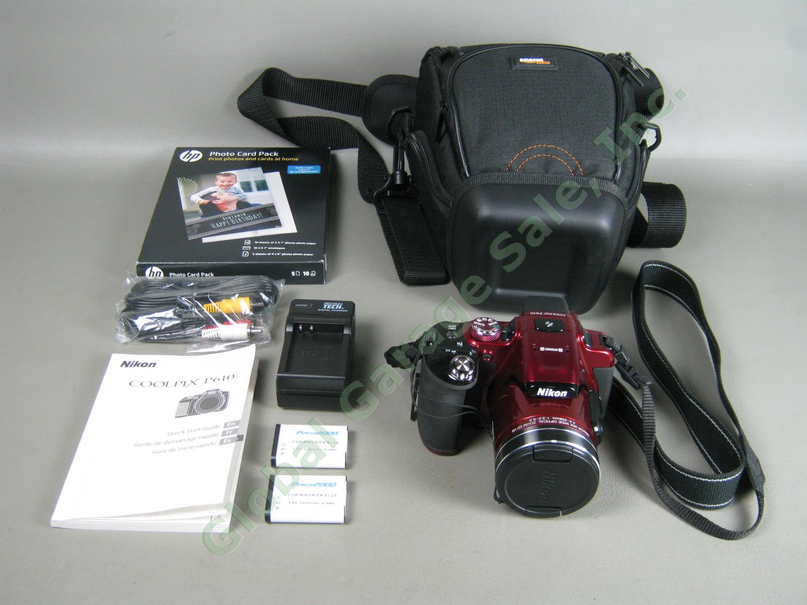 Nikon Coolpix P610 WiFi 60X Zoom Digital Camera Case Paper Bundle NEAR MINT! NR!